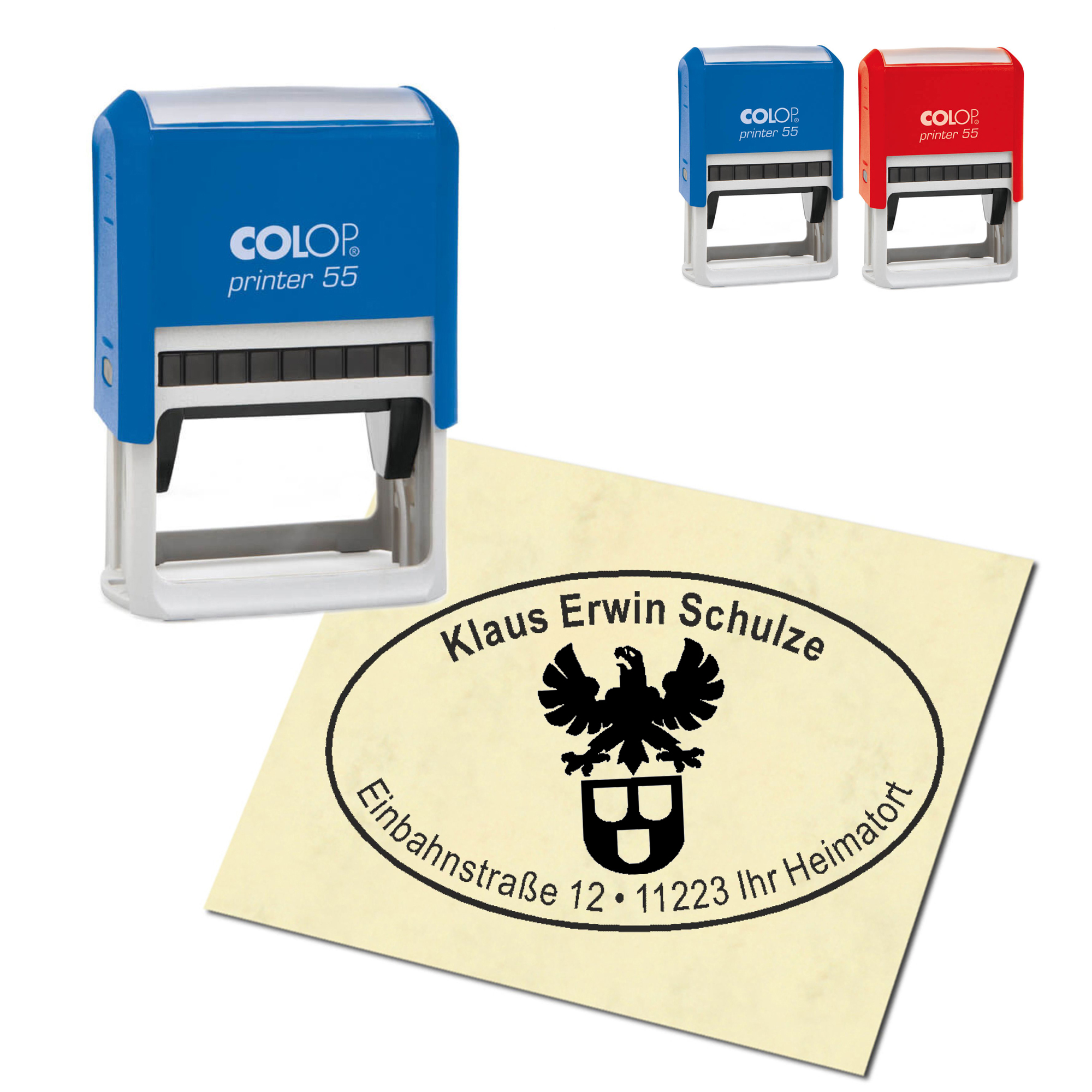 Adressstempel personalisiert Stempel - Maler - oval 59 x 39 mm