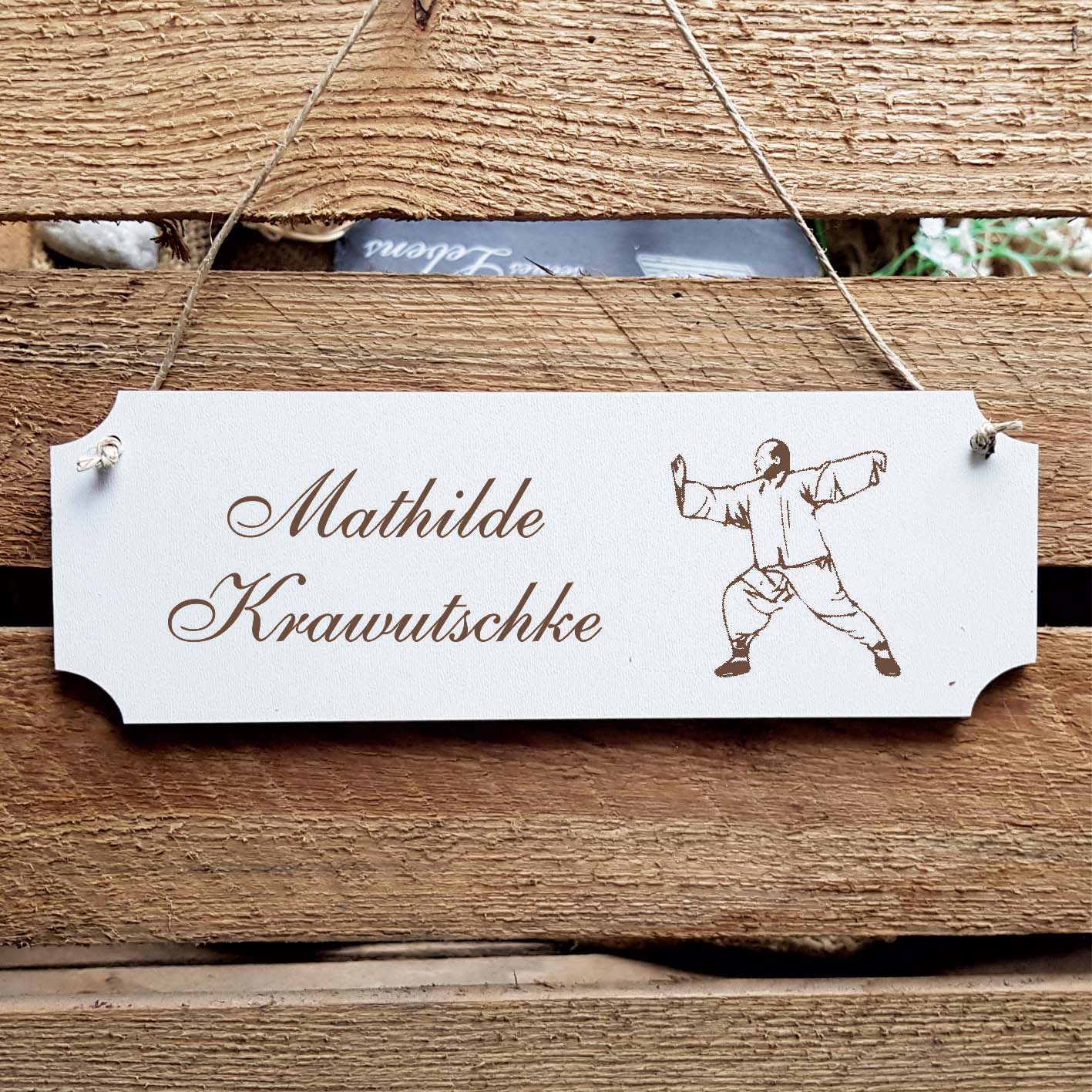 Schild « Tai Chi » Namensschild Türschild zum Anhängen - 20 x 6,7 cm