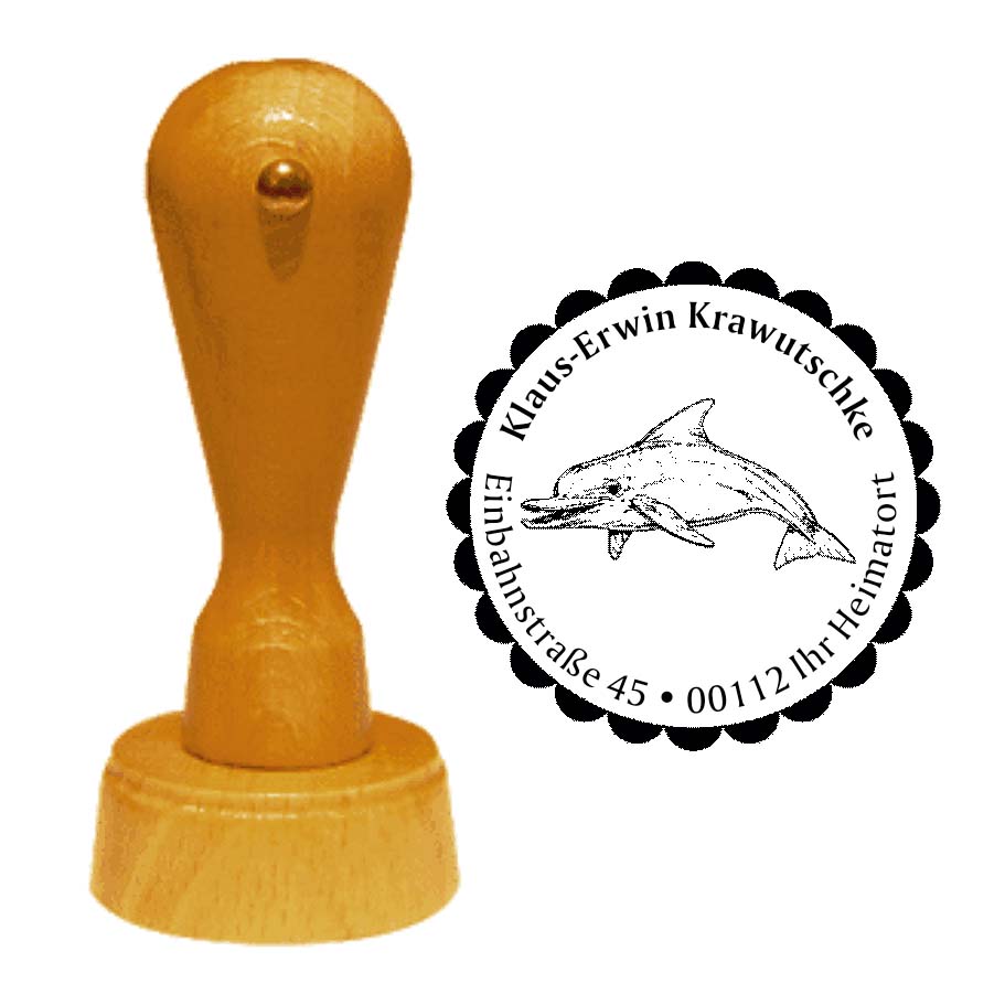 Adressenstempel « DELFIN 02 » mit persönlichem Wunschtext