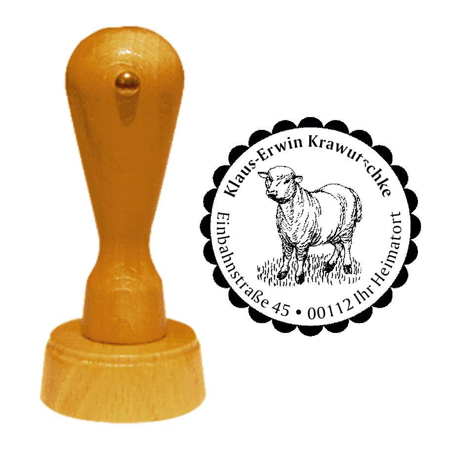 Adressenstempel « SCHAF 01 » mit persönlichem Wunschtext
