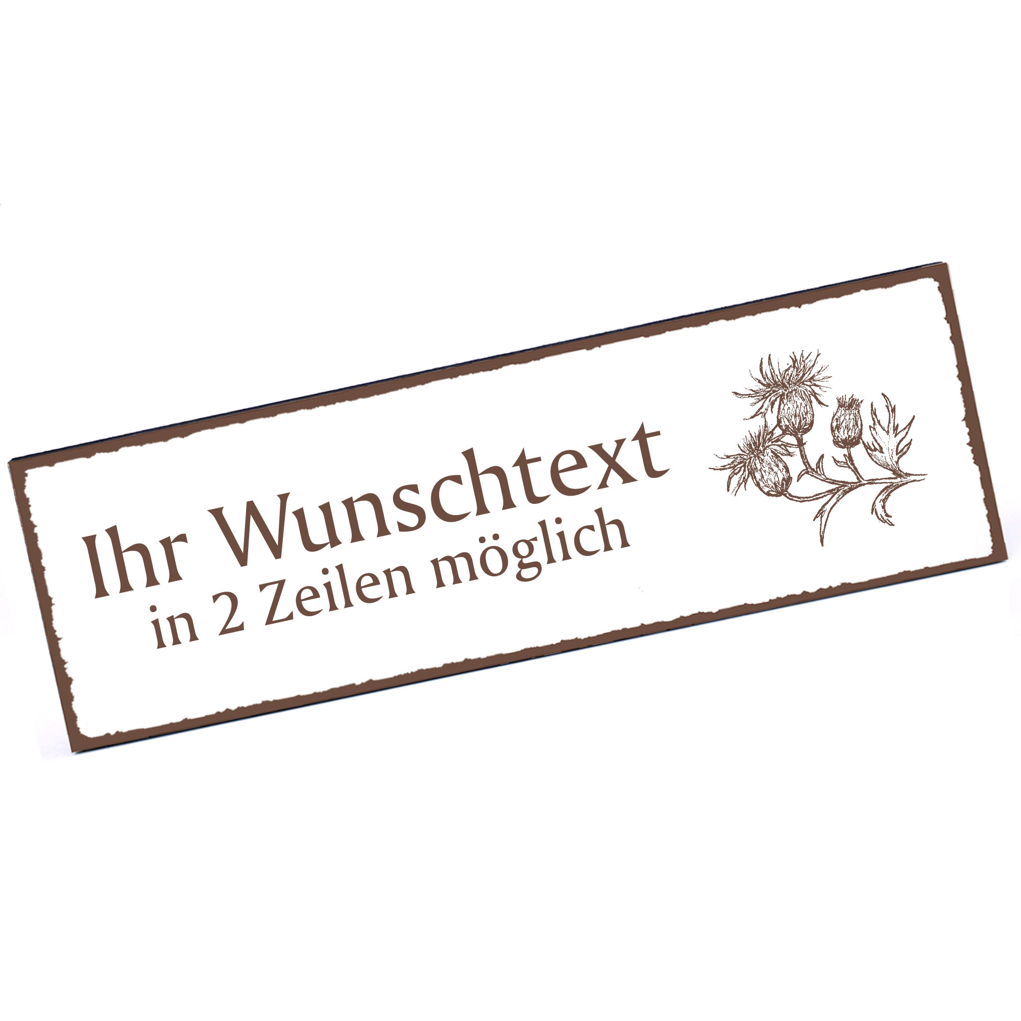 Türschild Ackerdistel  Namensschild personalisiert mit Gravur - 150mm x 50mm - selbstklebend
