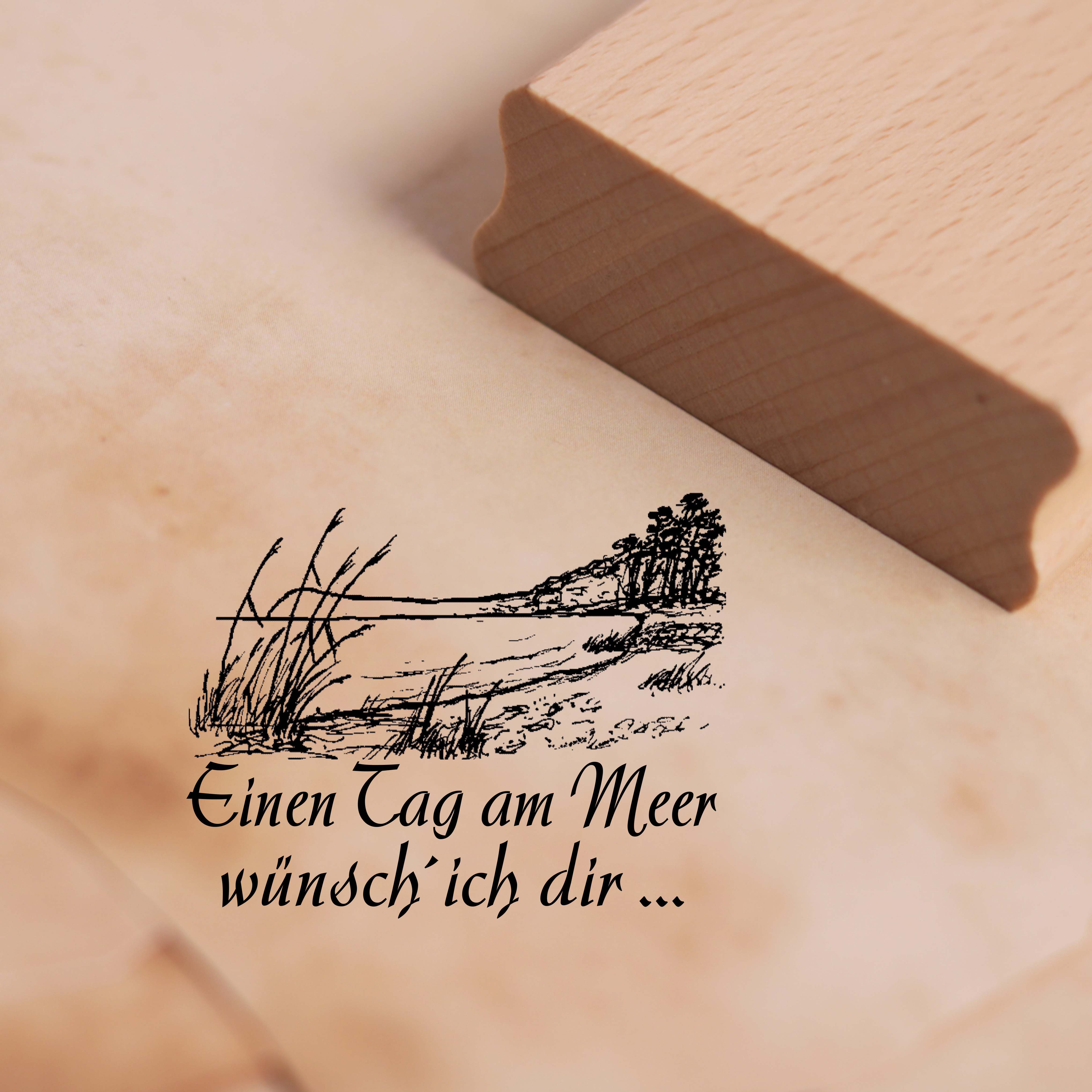 Motivstempel Einen Tag am Meer wünsch' ich dir Stempel Ostsee 48mm x 38mm