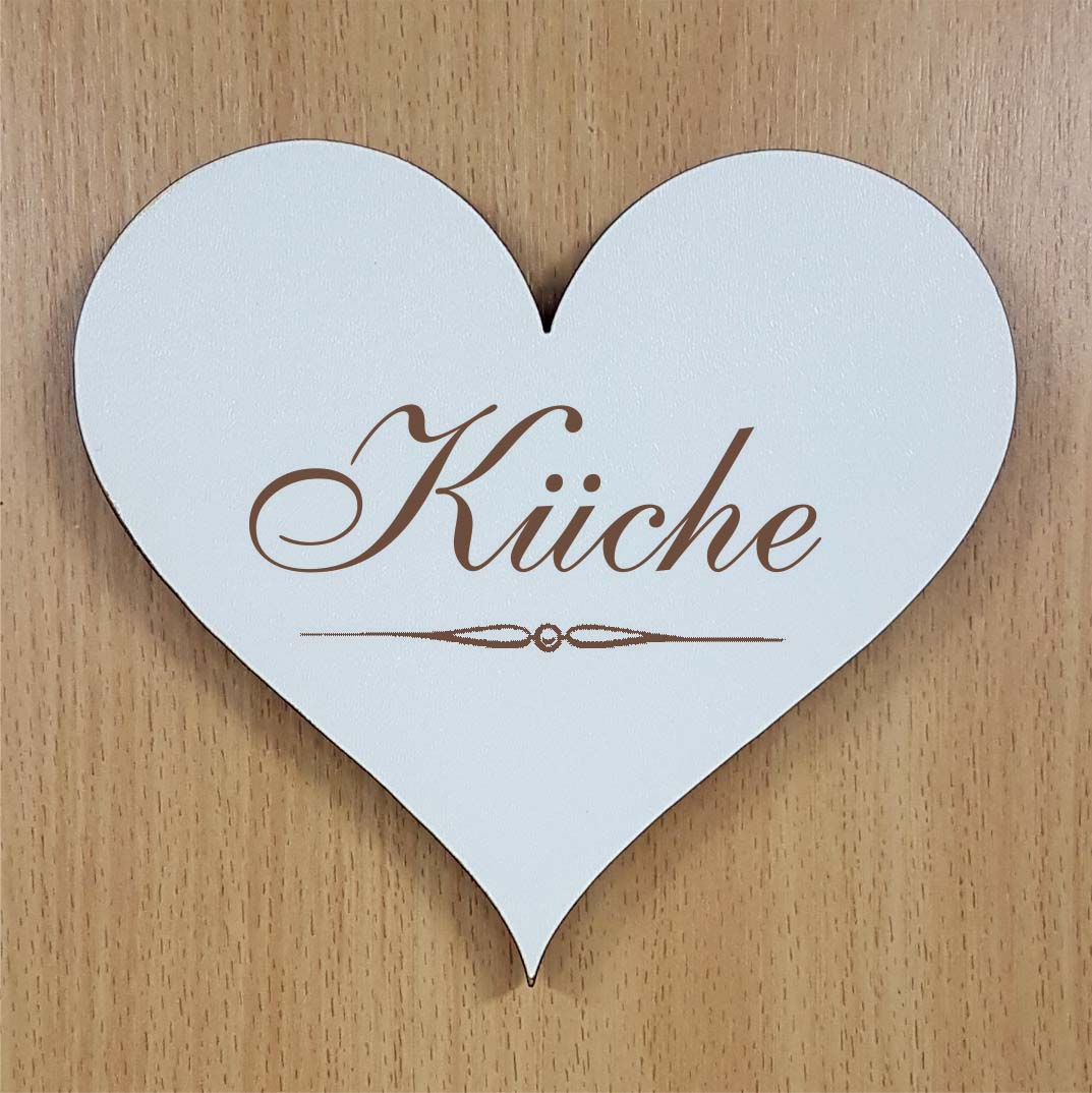 Shabby Herz « KÜCHE » selbstklebendes Türschild