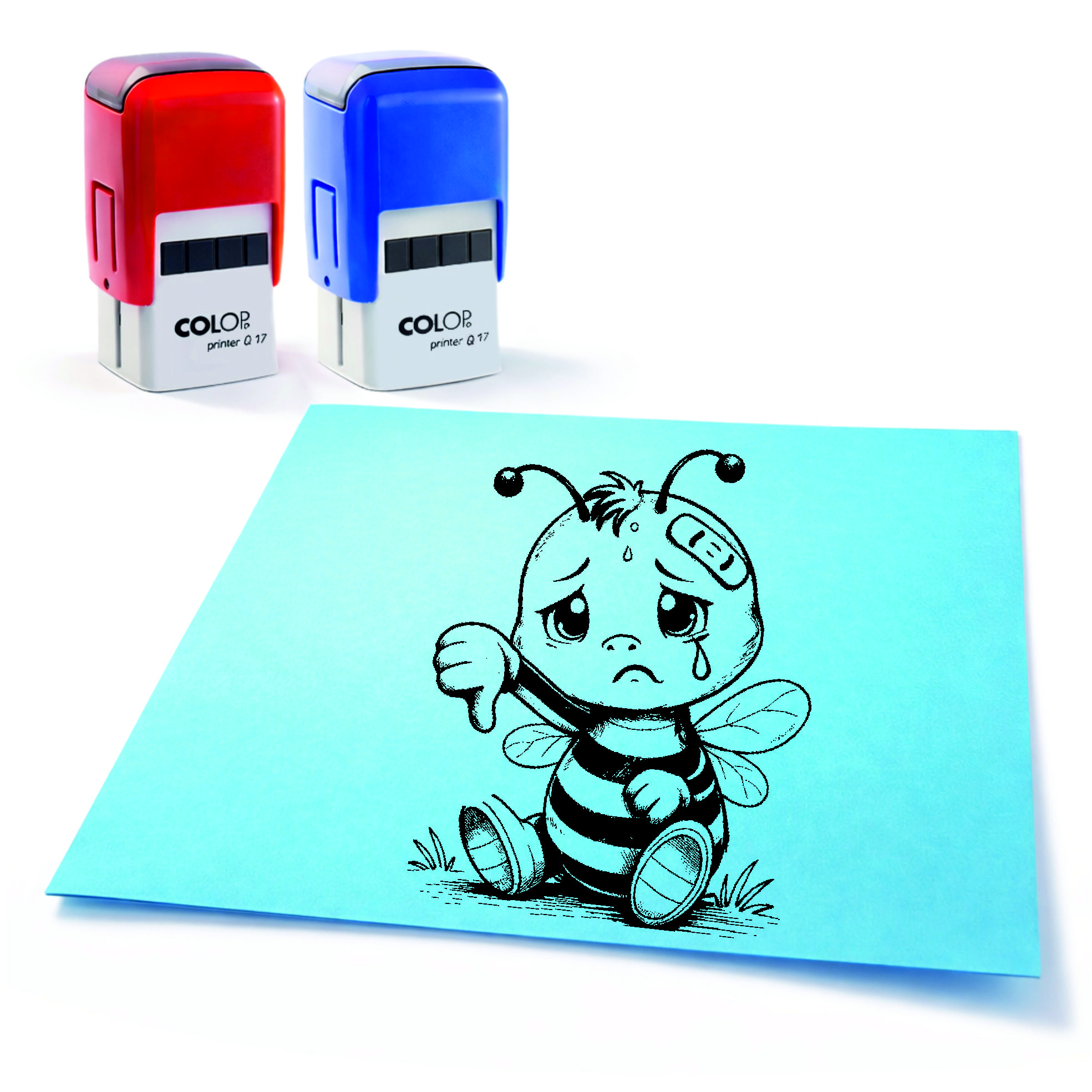  Lehrer Automatikstempel Biene Motivationsstempel Schüler – Tiermotive Daumen runter – Abdruck 16 x 16 mm