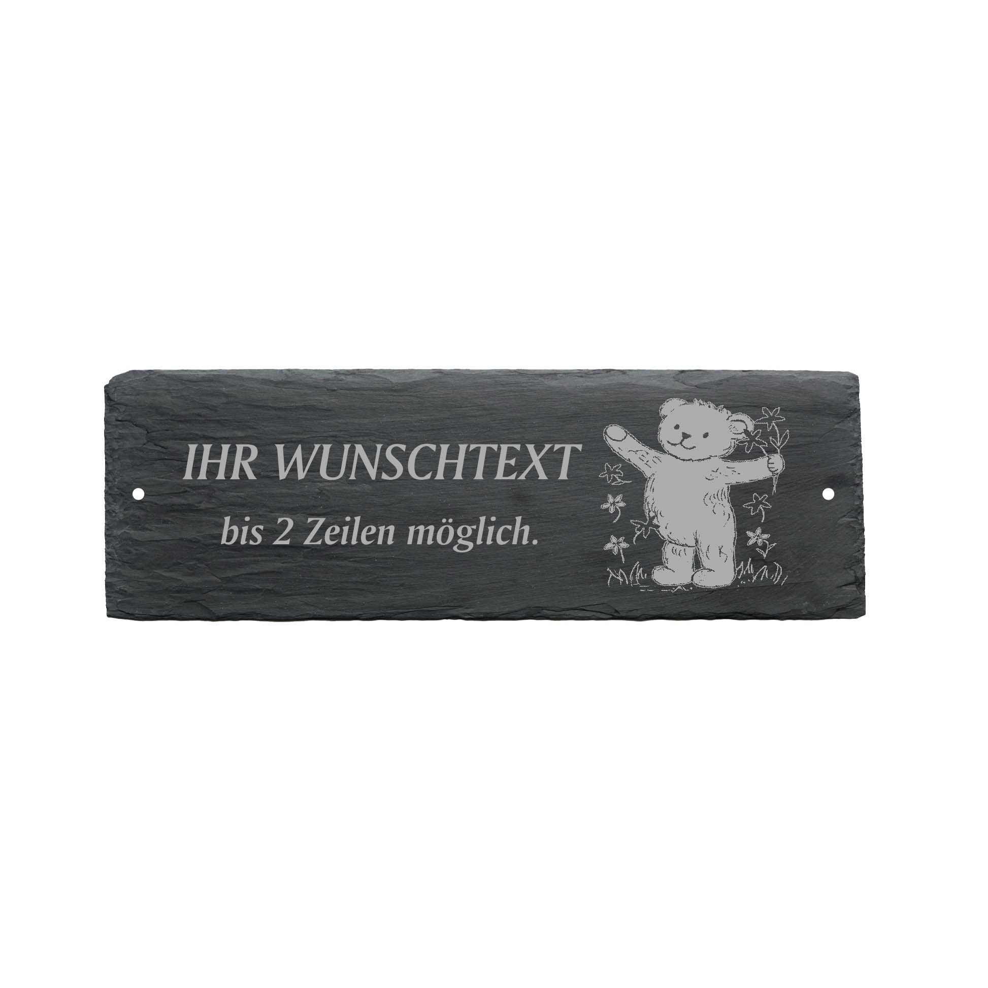 Türschild « TEDDY » ca. 22 x 8 cm - aus Schiefer