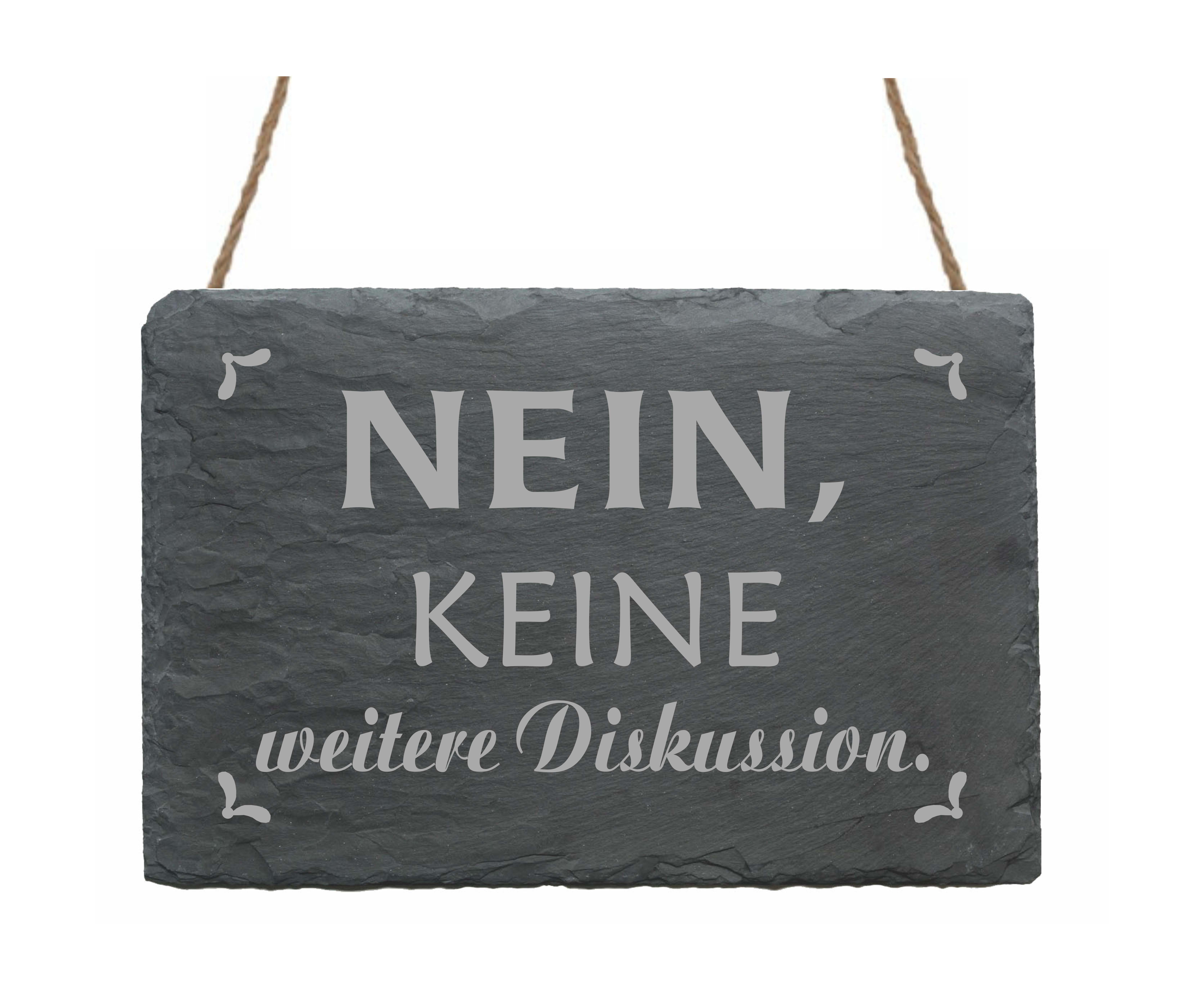 Schiefertafel « NEIN, KEINE WEITERE DISKUSSION » Schild
