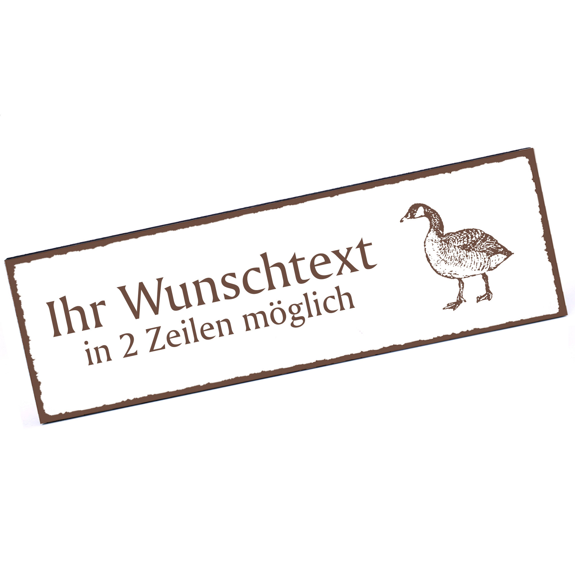 Türschild Wildgans  Namensschild personalisiert mit Gravur - 150mm x 50mm - selbstklebend