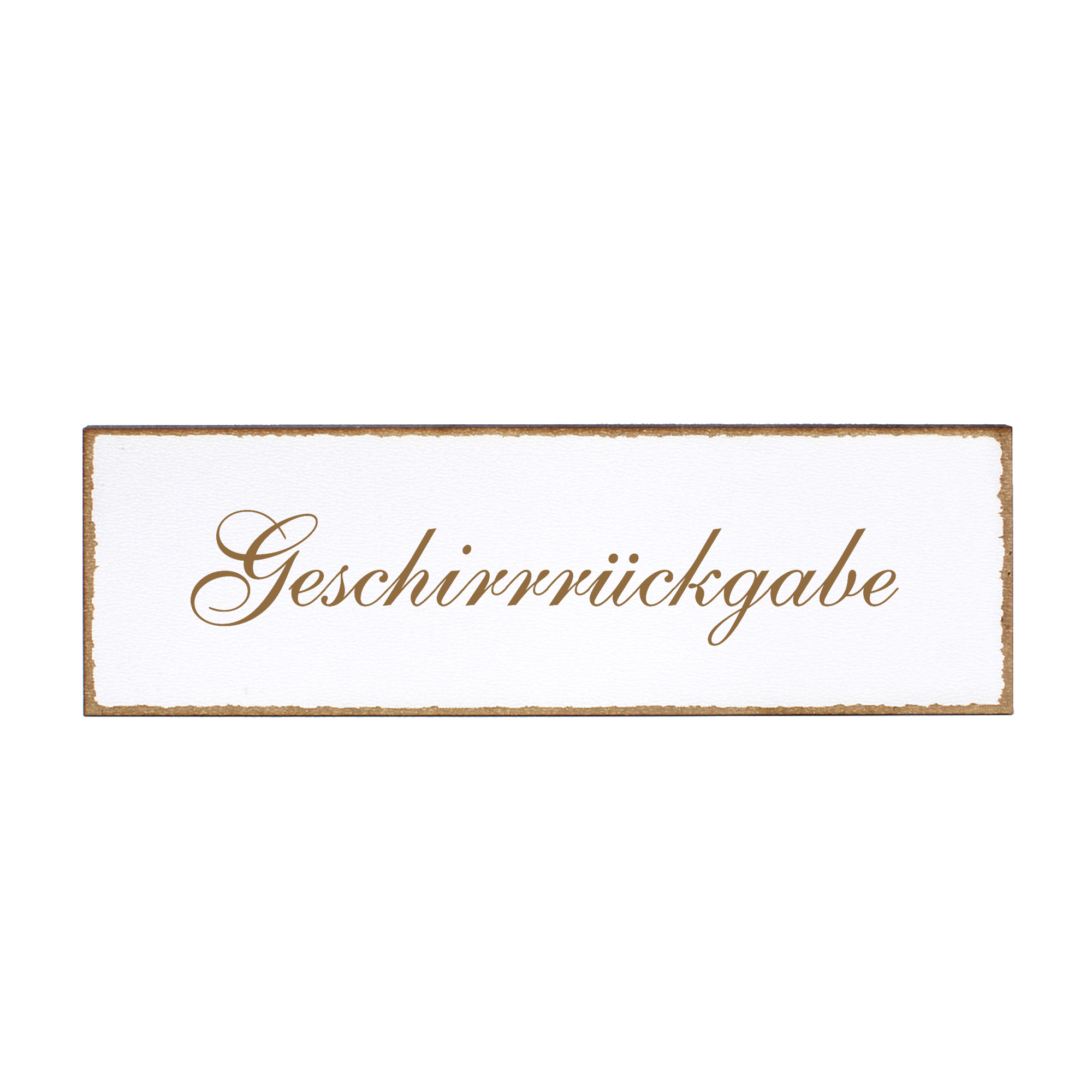 Deko Türschild - Geschirrrückgabe - Schild 150 x 50 mm - Schilder Türschilder