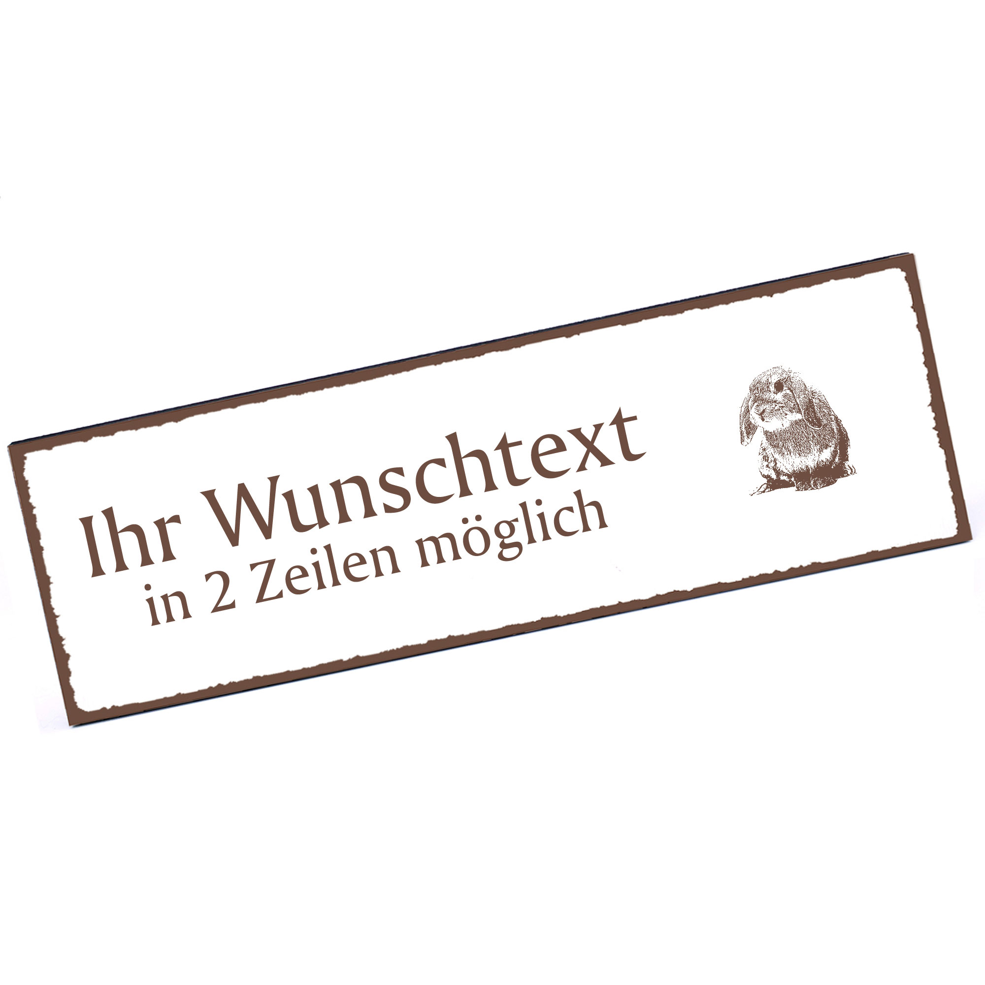 Türschild Zwergkaninchen  Namensschild personalisiert mit Gravur - 150mm x 50mm - selbstklebend