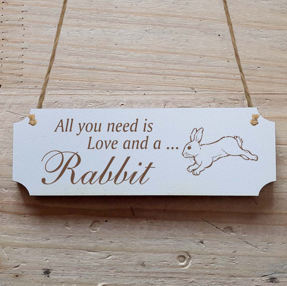 Dekoschild « All you need is Love and a Rabbit » Hase 4