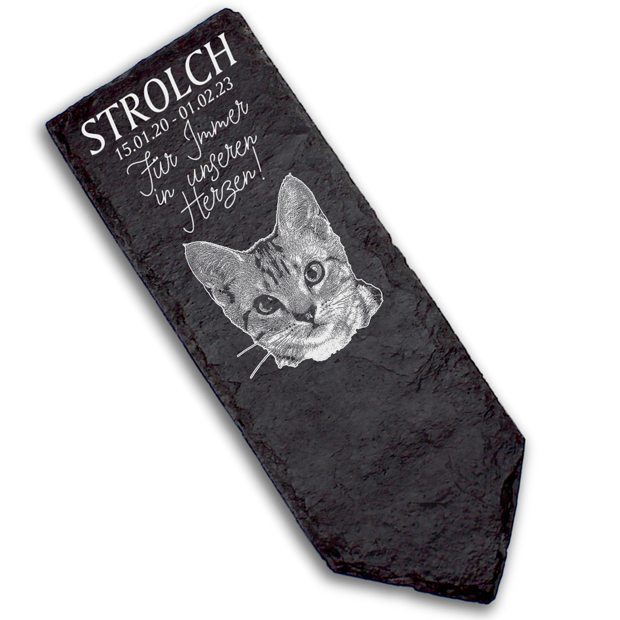 Grabstecker Grabschmuck Grabstein - American Shorthair Katze - Personalisiert Grab Deko 8 x 22 cm Gr