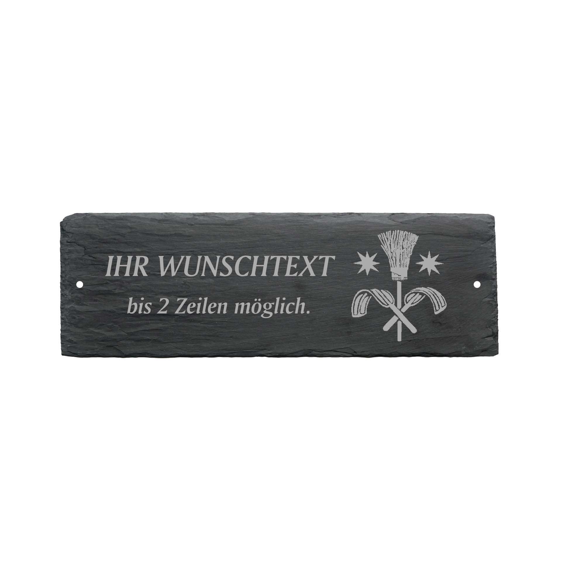 Türschild « SCHORNSTEINFEGER » ca. 22 x 8 cm - aus Schiefer