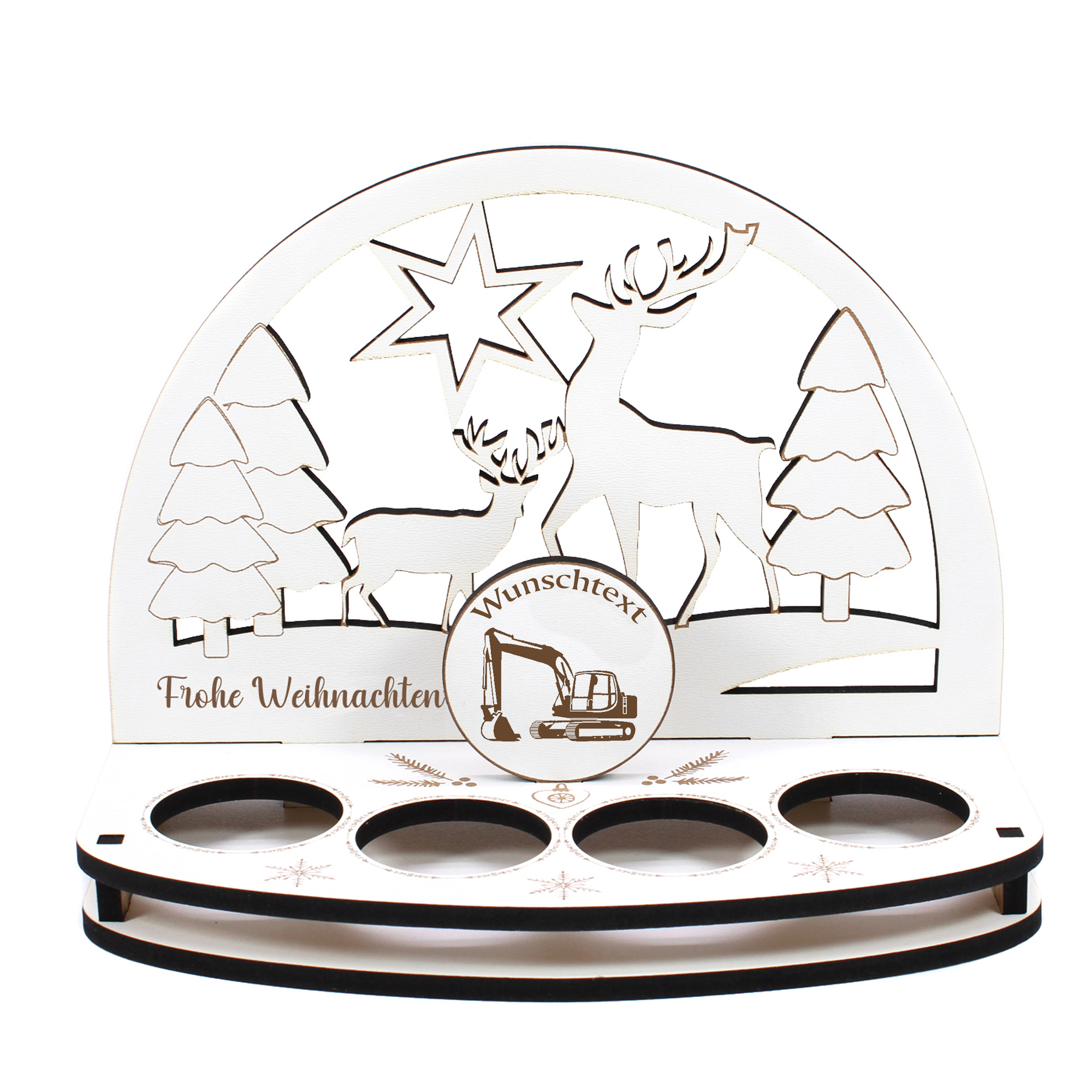 Deko Schwibbogen Bagger Teelichthalter personalisiert Weihnachten Weihnachtsdekoration