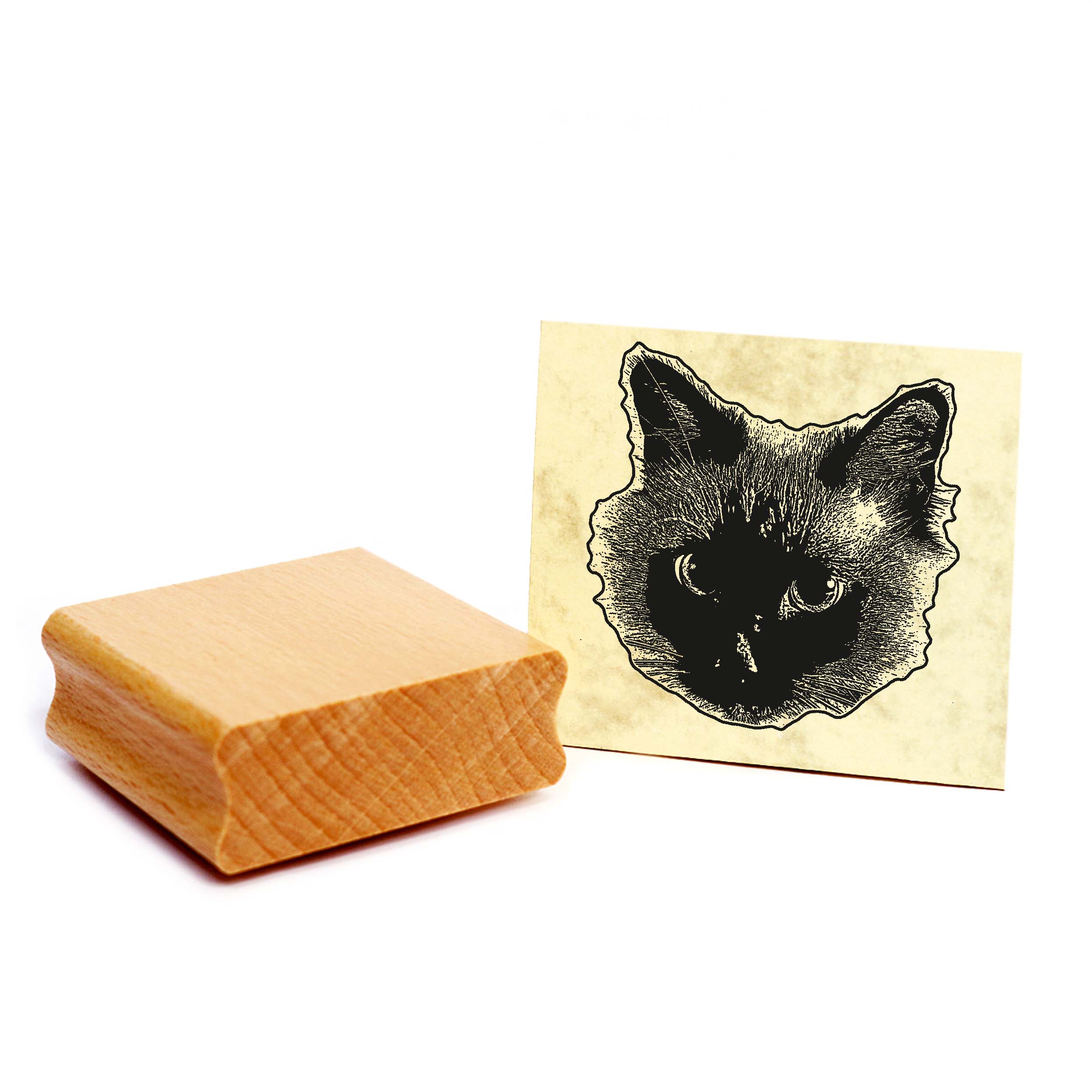Motivstempel Balinesenkatze - Balinese Stempel Katze Holzstempel ca. 48 x 48 mm