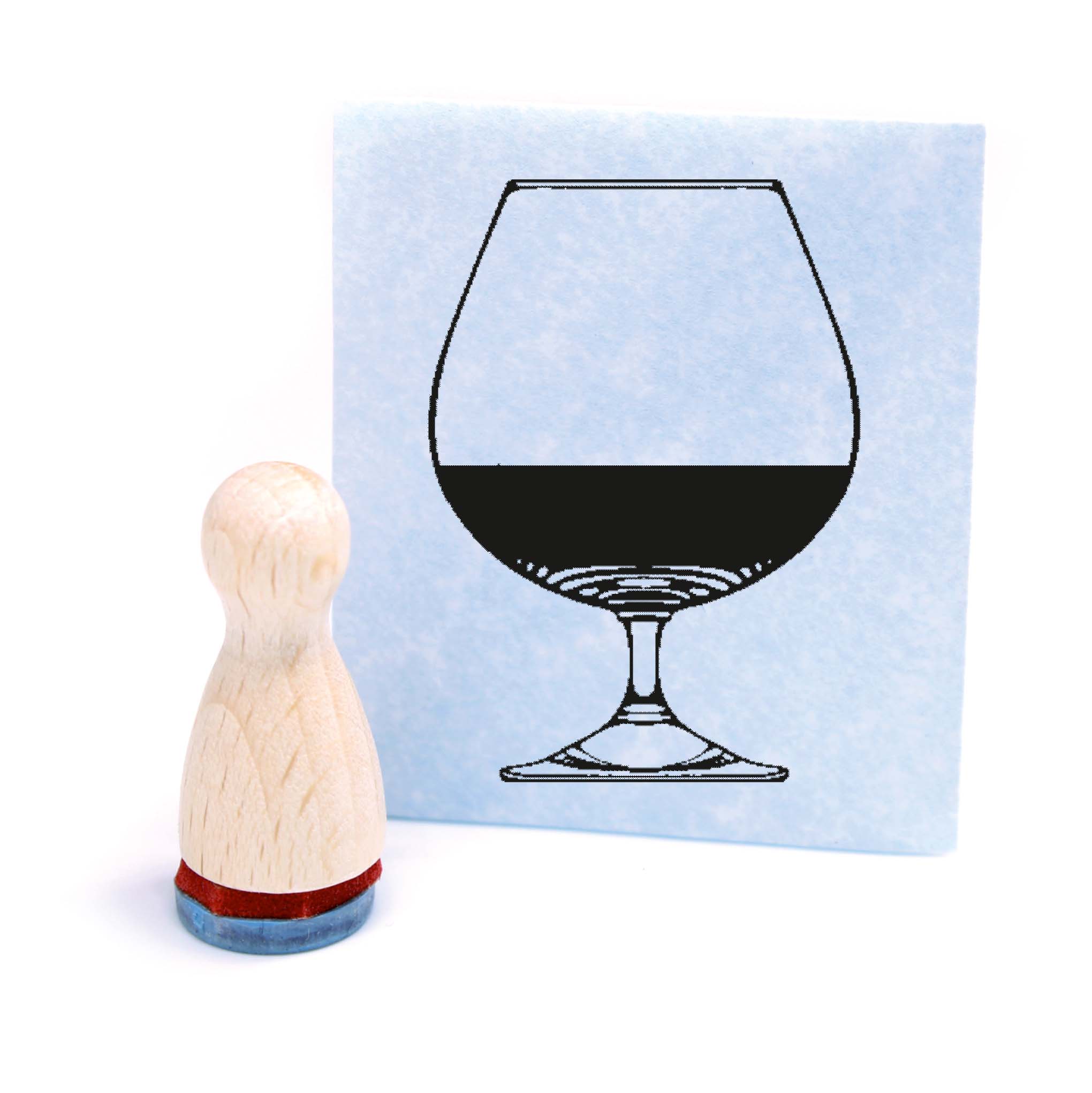 Ministempel Glas Weinglas - Holzstempel mini Motivstempel Ø12 mm