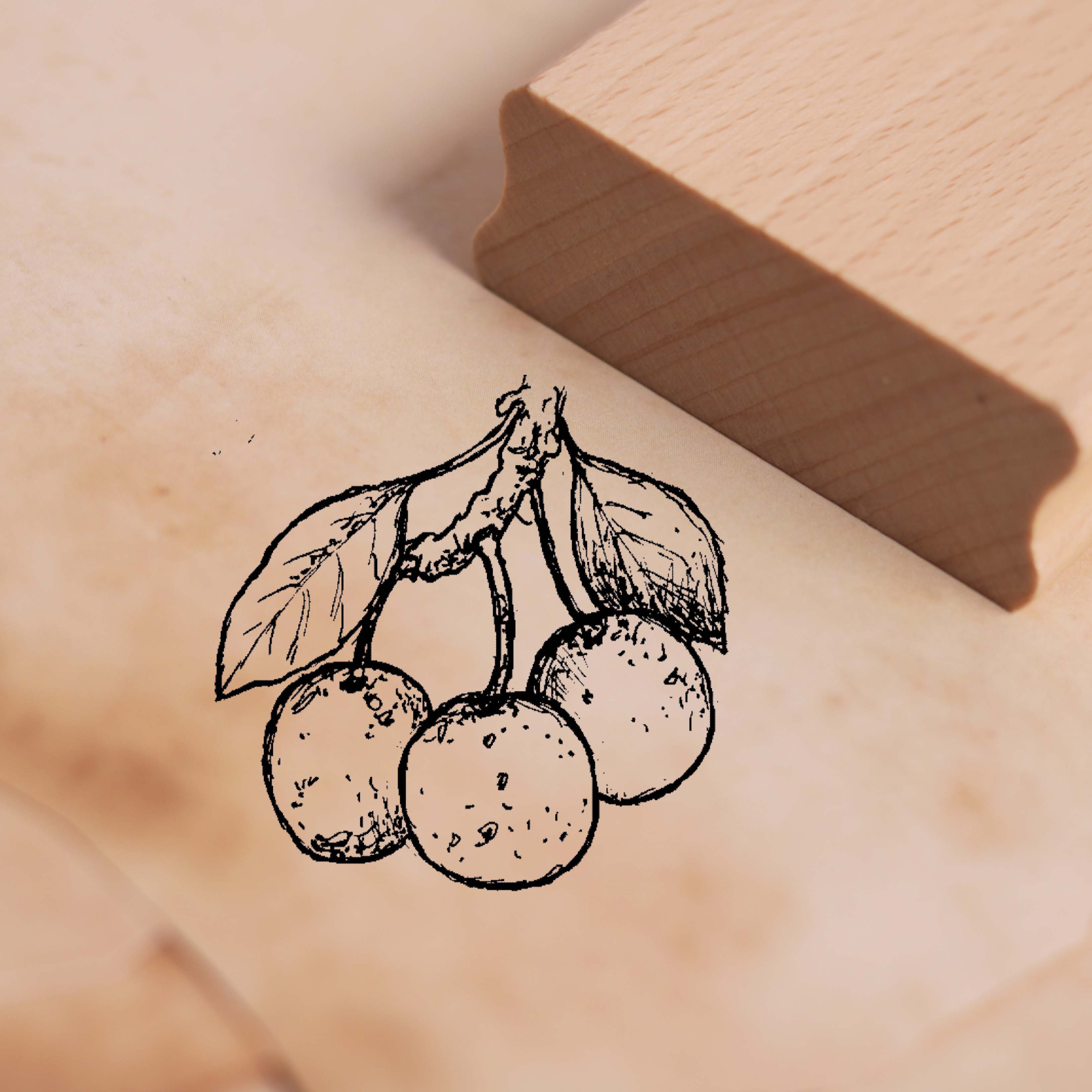 Motivstempel Mirabellen - Stempel Holzstempel 38 x 38 mm