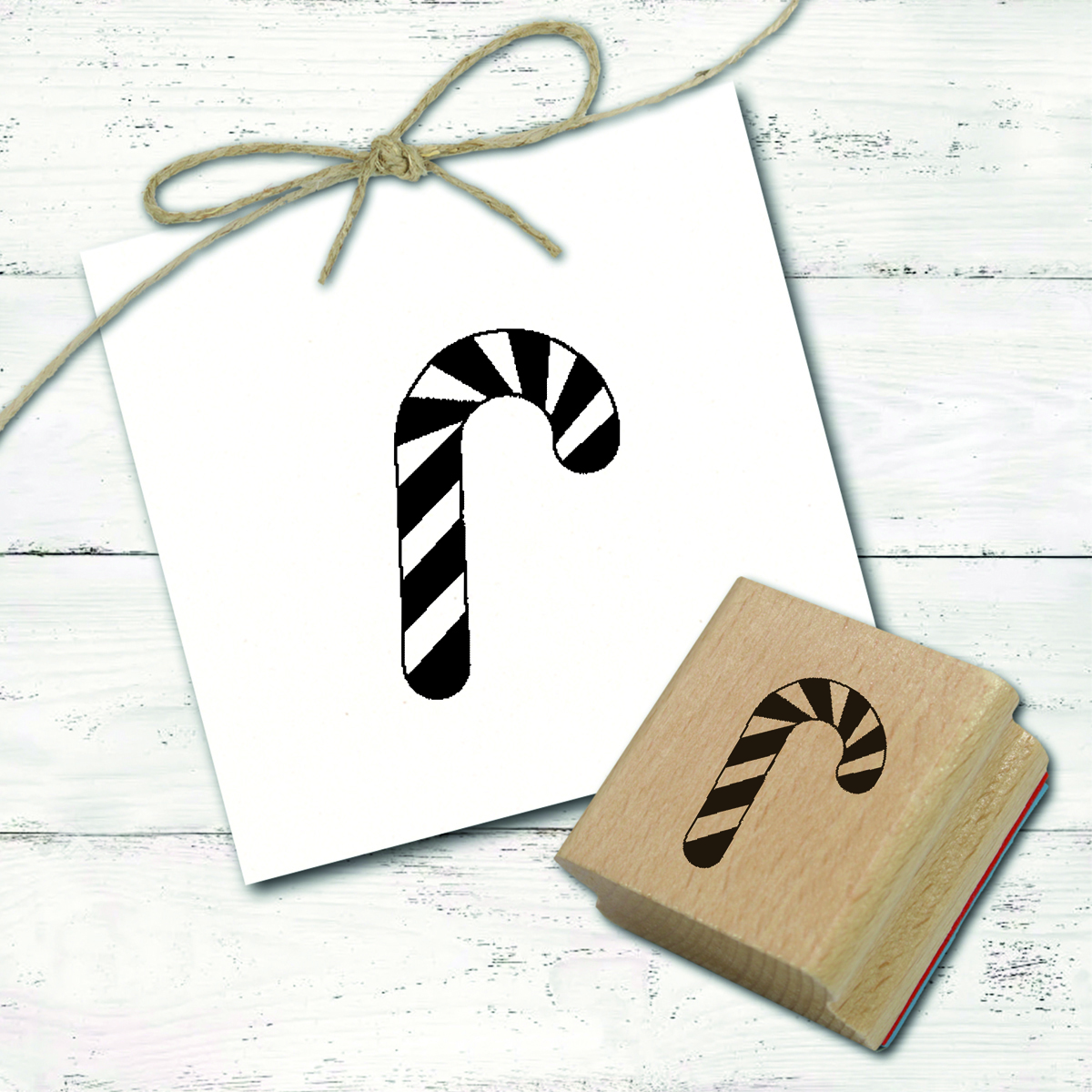 Motivstempel Zuckerstange Stempel - Holzstempel Weihnachten 17mm x 28mm