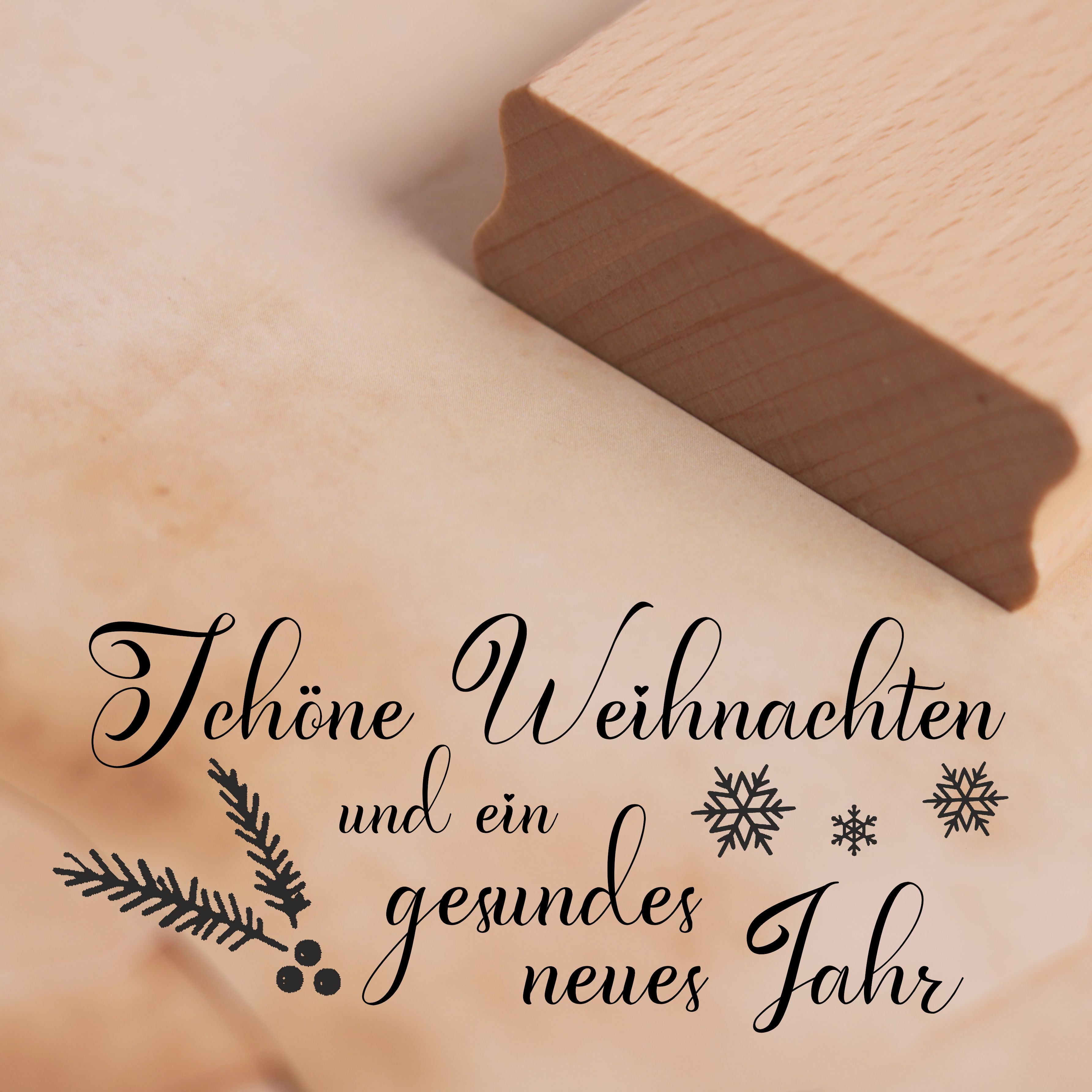 Motivstempel Schöne Weihnachten und ein gesundes neues Jahr Stempel 98 x 44 mm