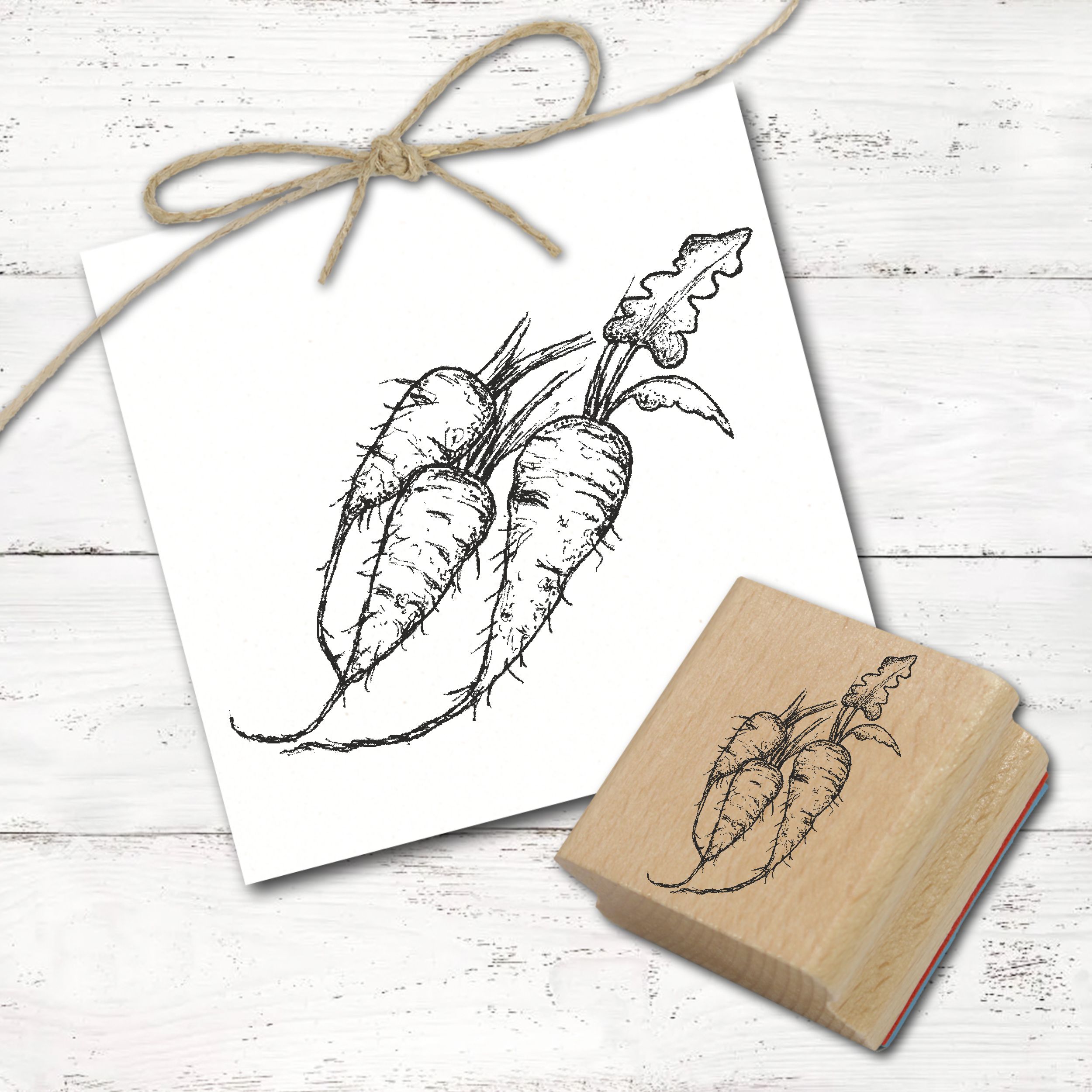 Motivstempel Meerrettich - Stempel Holzstempel 48 x 48 mm