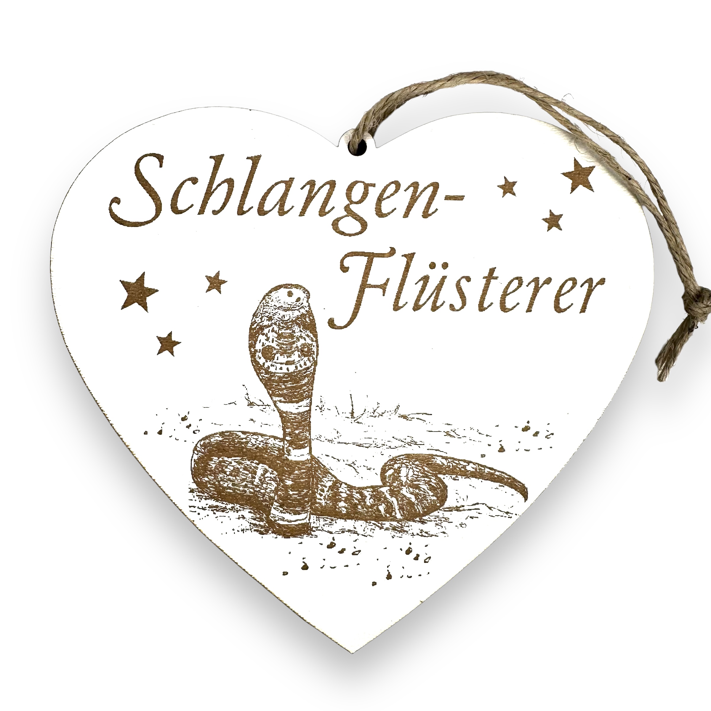 Schlangenflüsterer Schild - Herzschild mit Gravur - Deko Dekoschild Türschild 13 x 12 cm