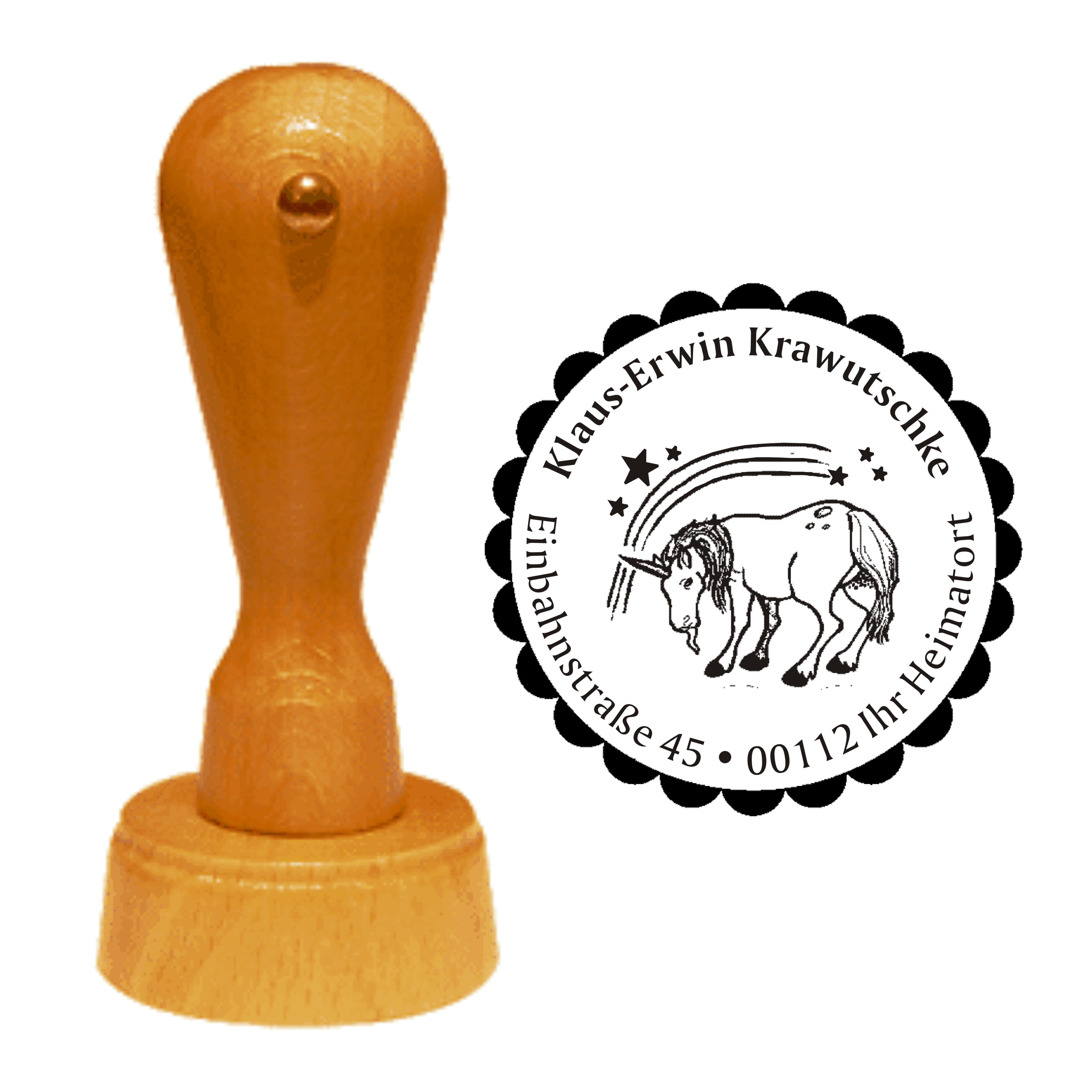 Adressenstempel « EINHORN UND REGENBOGEN »