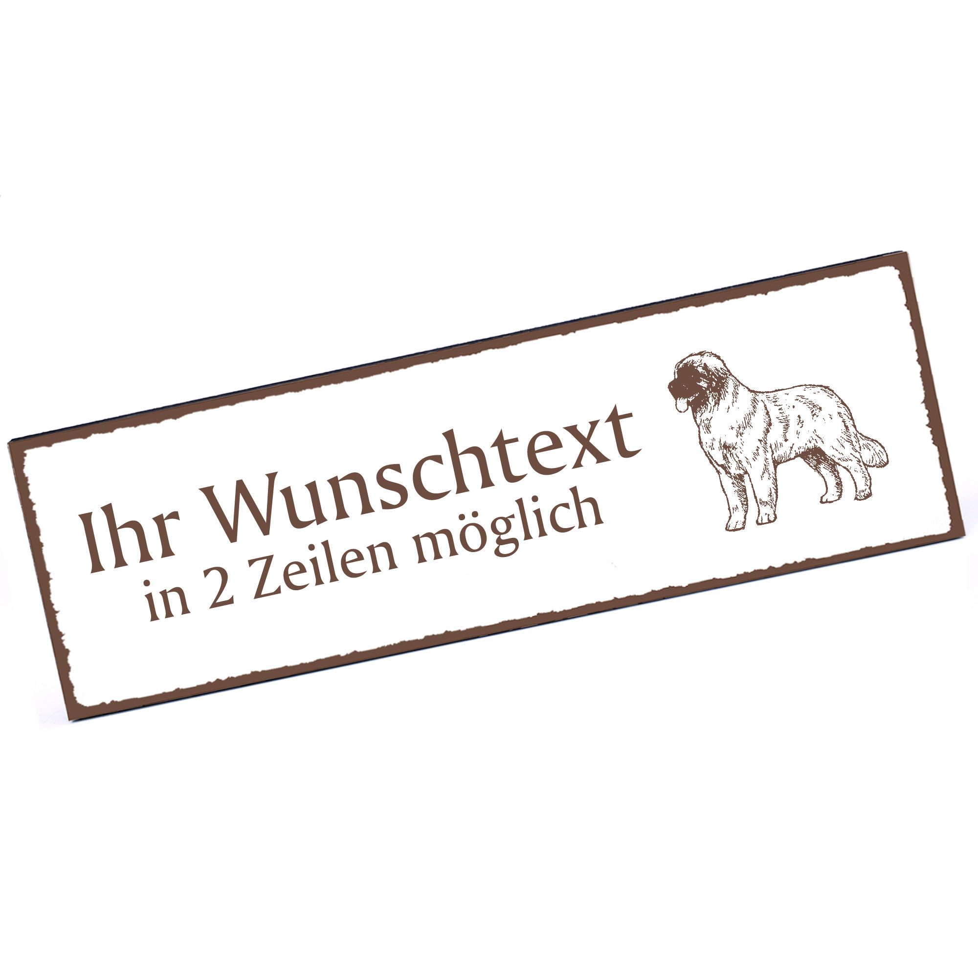 Türschild Leonberger  Namensschild personalisiert mit Gravur - 150mm x 50mm - selbstklebend