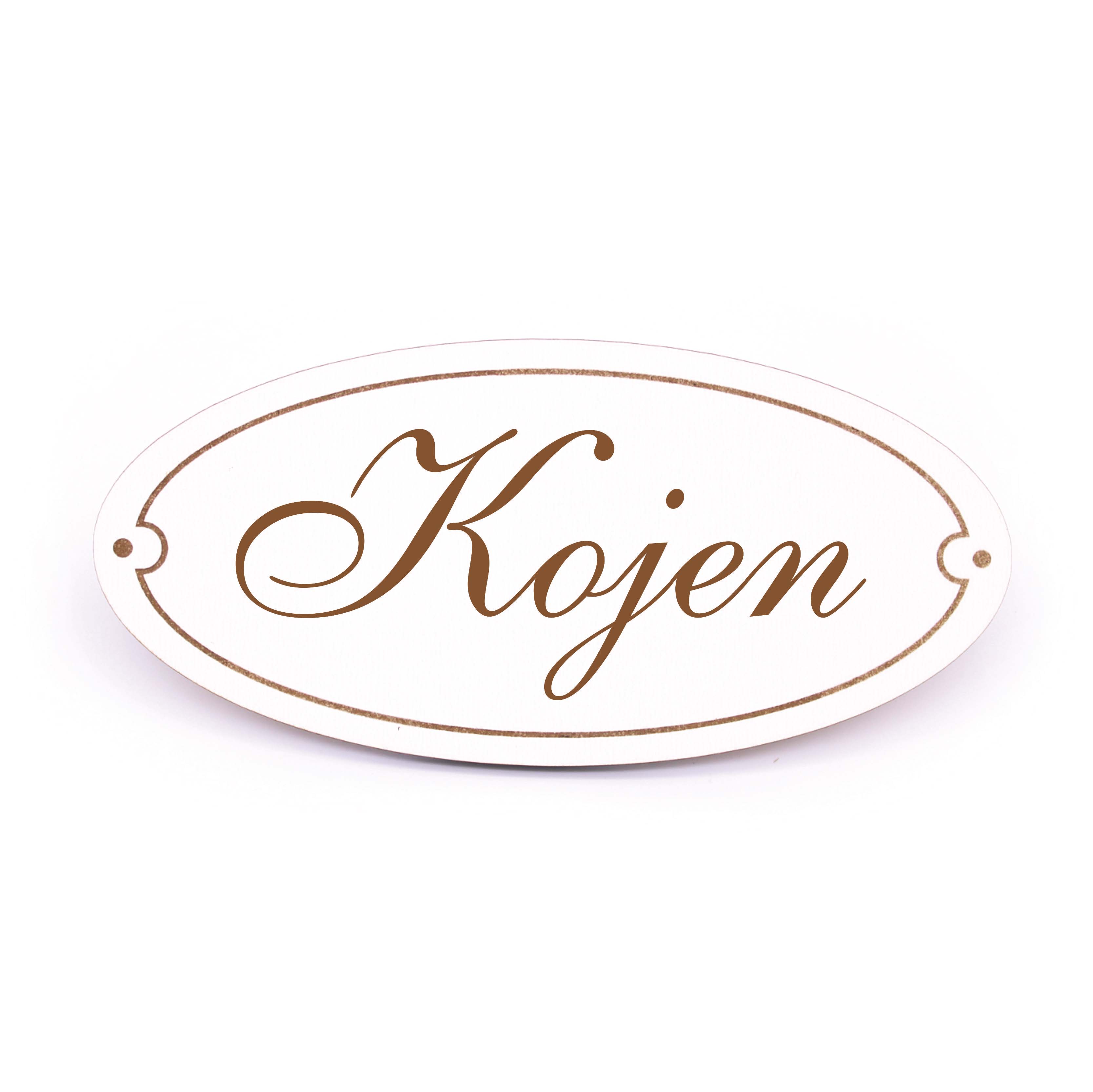 Ovales Türschild Kojen - selbstklebend - 15 x 7 cm