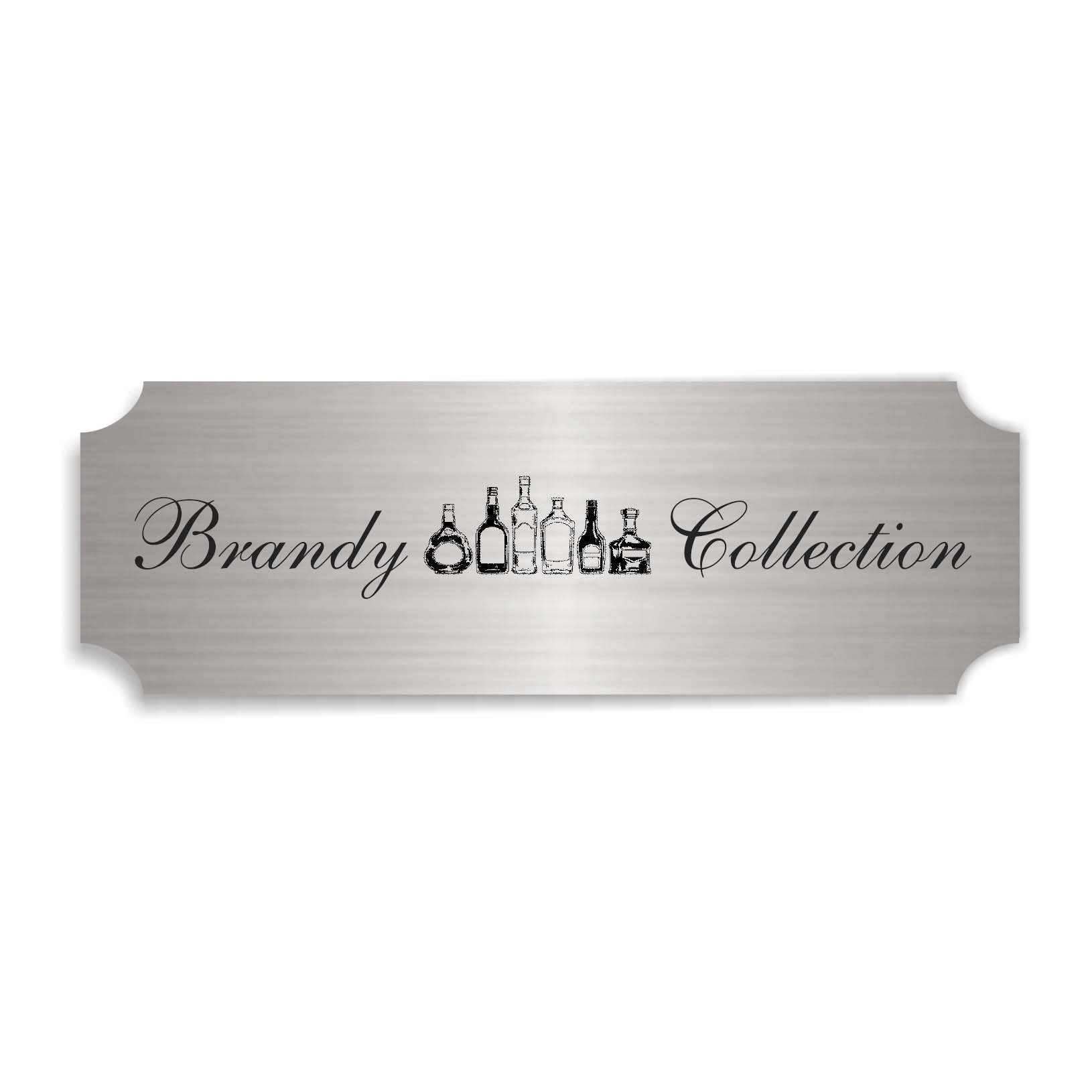 Schild « BRANDY COLLECTION » selbstklebend - Aluminium Look - silber