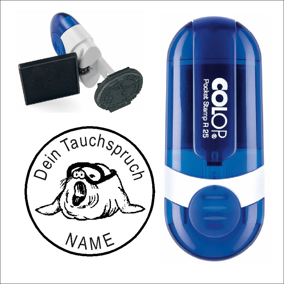 Taucherstempel « Seerobbe mit Taucherbrille »
