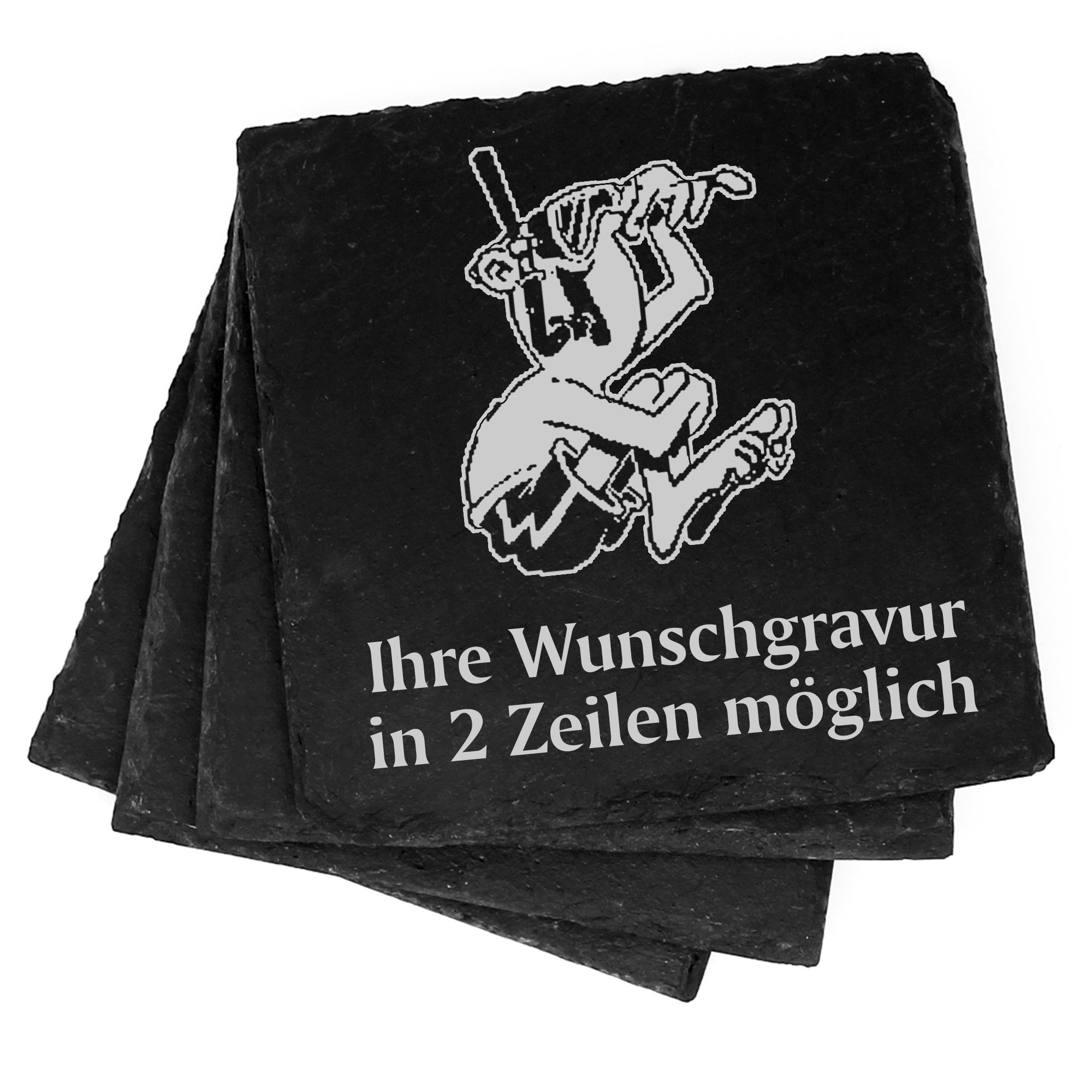 4x Schnorcheln Deko Schiefer Untersetzer Wunschgravur Set - 11 x 11 cm
