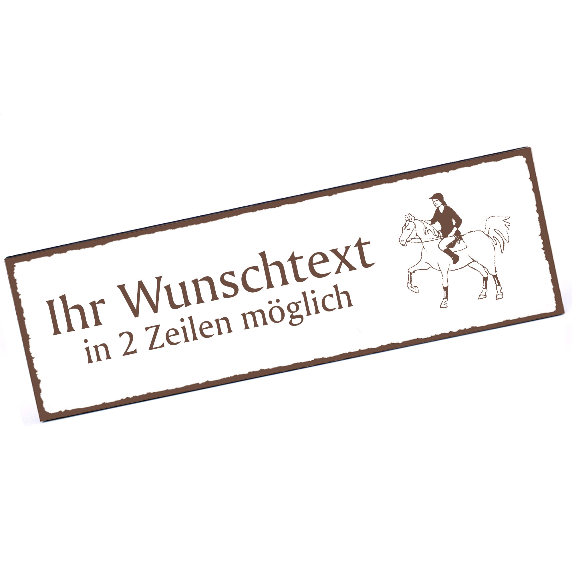 Türschild Trab  Namensschild personalisiert mit Gravur - 150mm x 50mm - selbstklebend