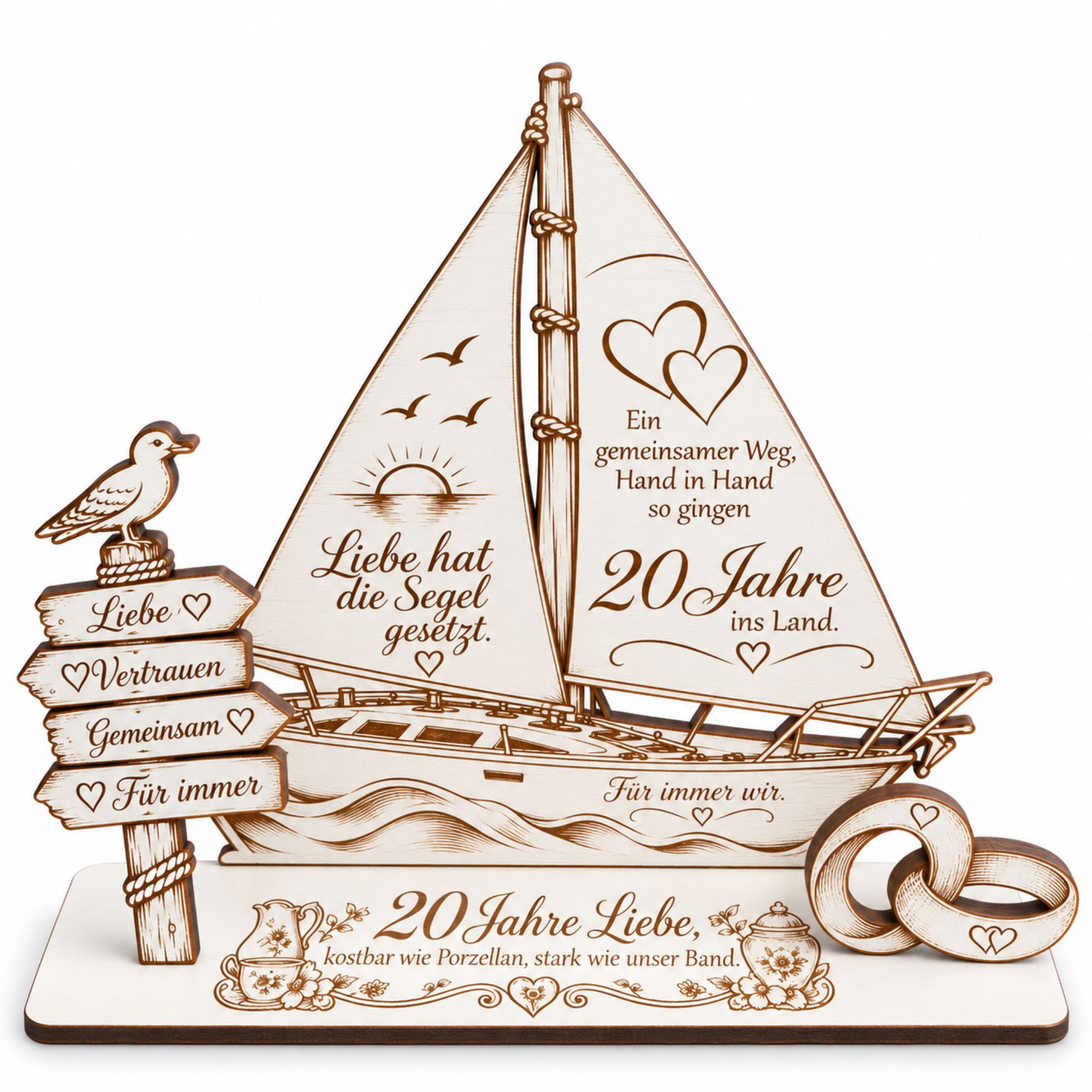 20. Hochzeitstag Geldgeschenk 20 Jahre Ehe Porzellanhochzeit 14x11cm