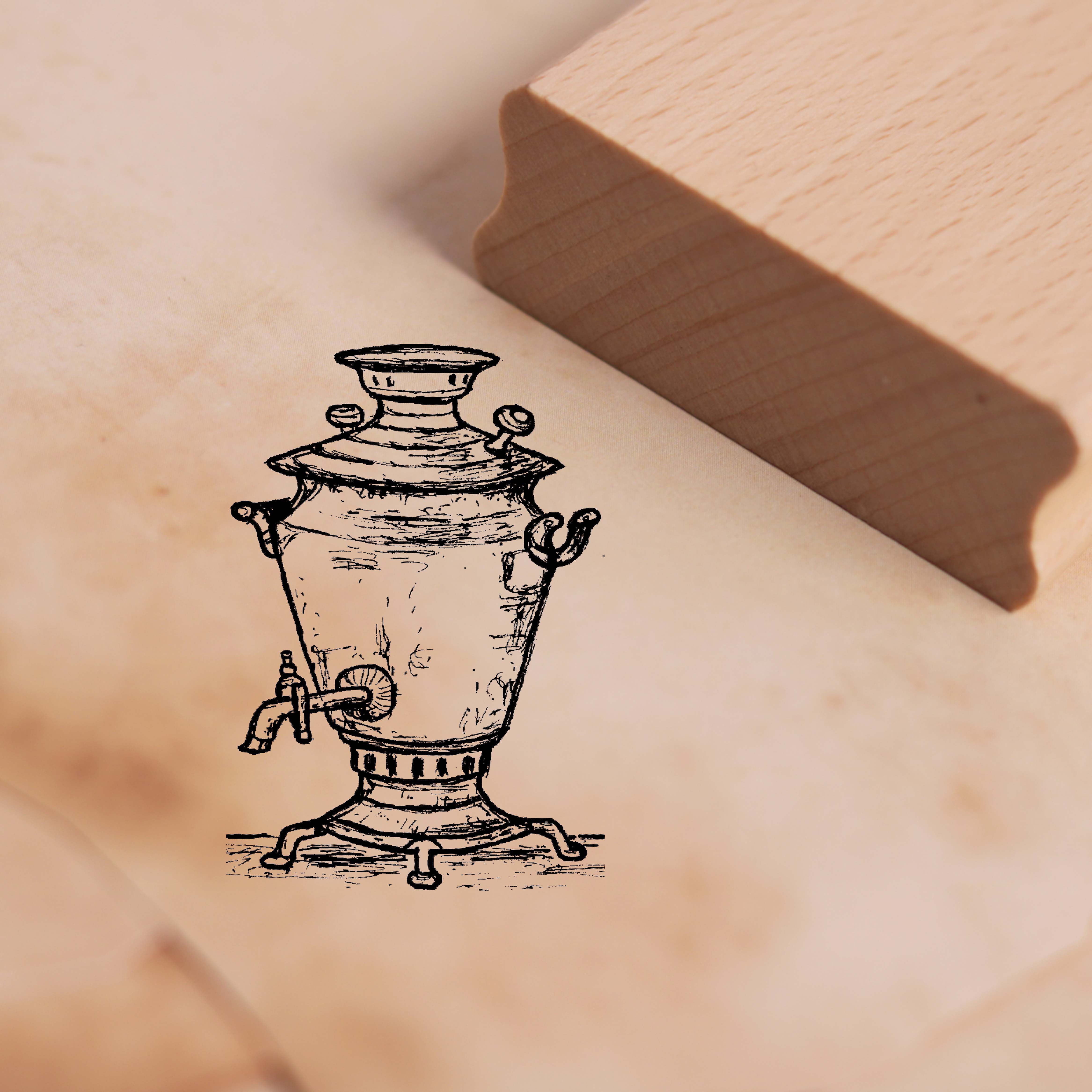 Motivstempel Samowar Stempel Teekessel 26 x 38 mm
