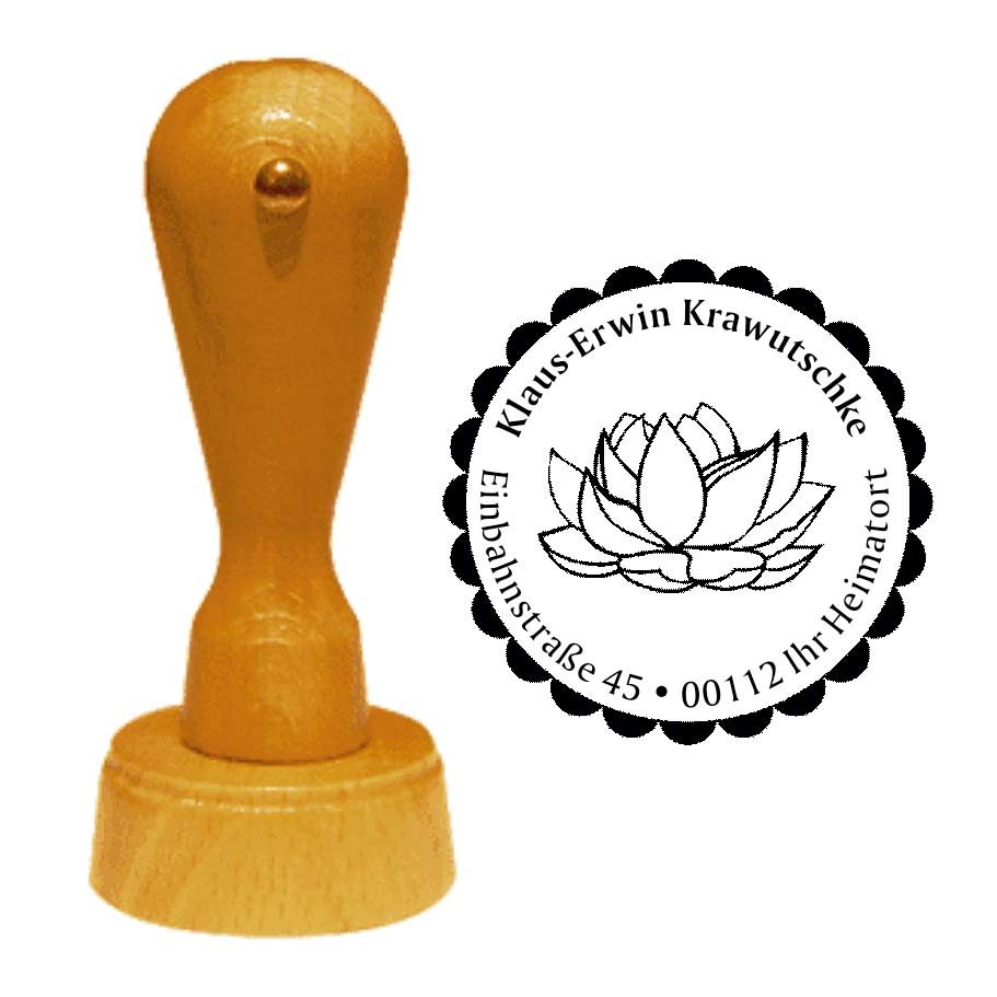 Adressenstempel « LOTUSBLUME REIKI » mit persönlichem Wunschtext