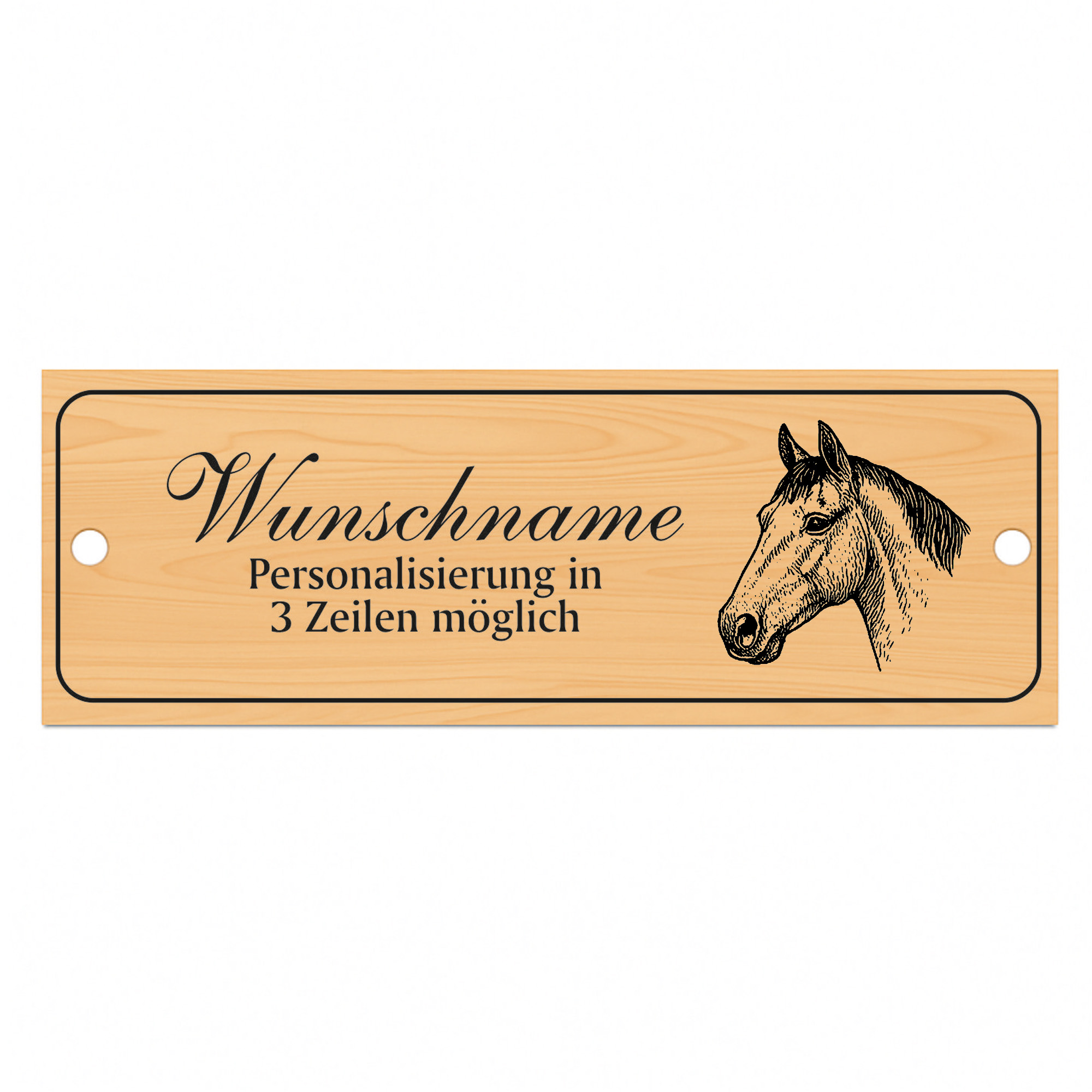 Stallschild Selle Francias SelleFrancias personalisierbar mit Wunschtext – Stalltafel Pferdeschild Pferdebox Holzoptik - 20×7,5 cm