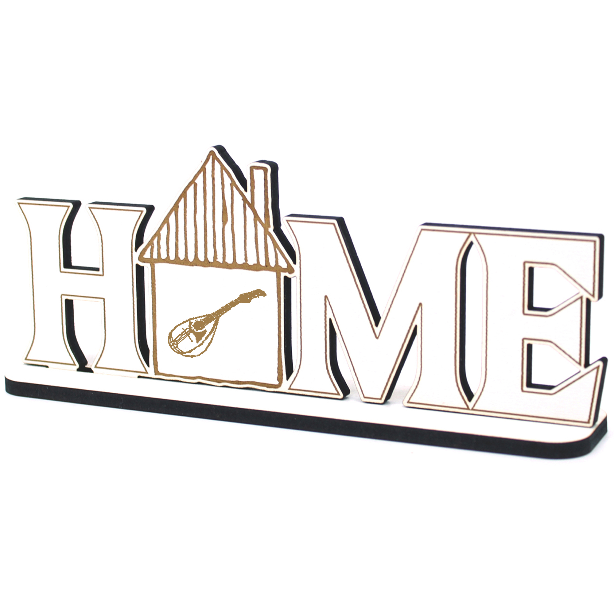 Deko Home Aufsteller Holz - Mandoline - 28x12 cm Holzdeko