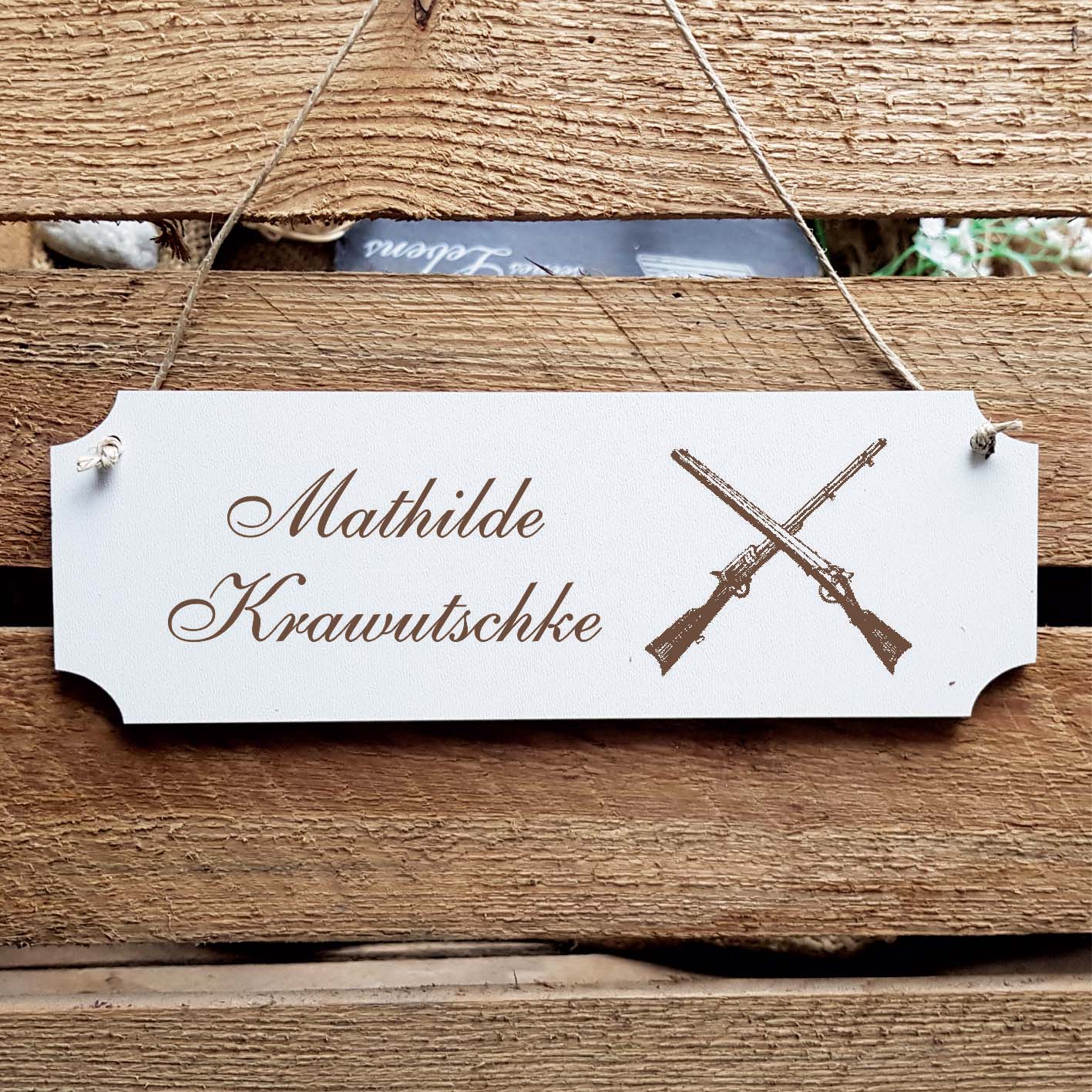 Schild « Schützensport » Namensschild Türschild zum Anhängen - 20 x 6,7 cm