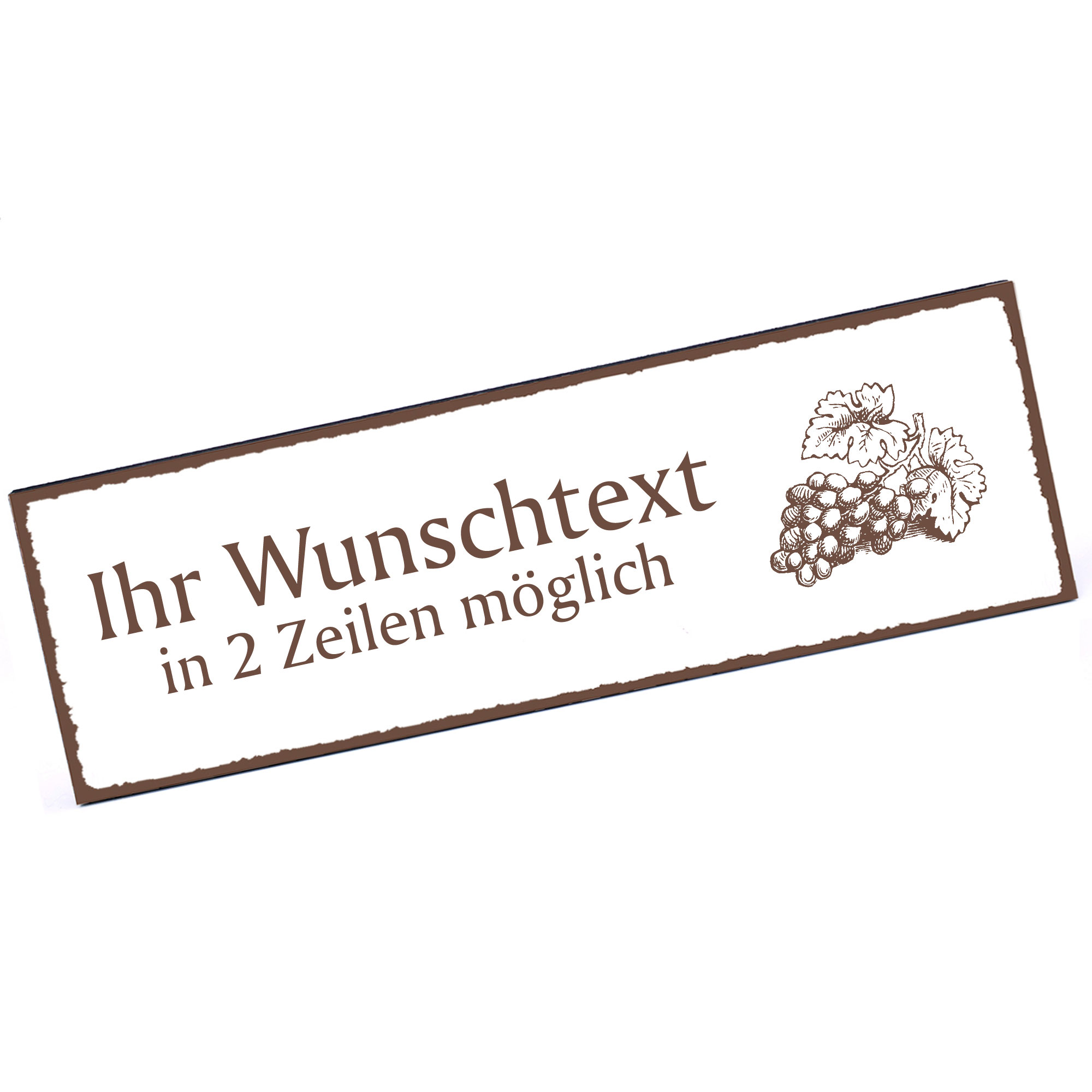 Türschild Traube  Namensschild personalisiert mit Gravur - 150mm x 50mm - selbstklebend