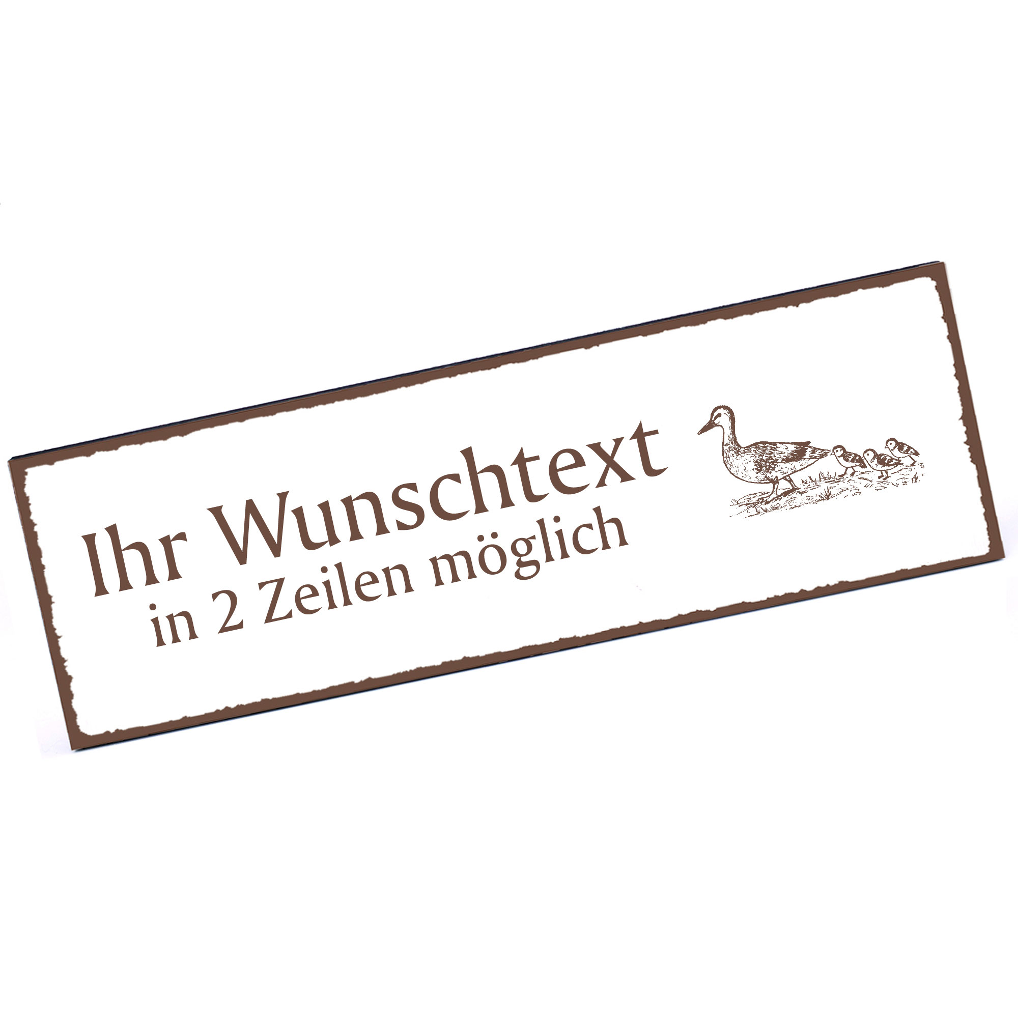 Türschild Entenmutter  Namensschild personalisiert mit Gravur - 150mm x 50mm - selbstklebend