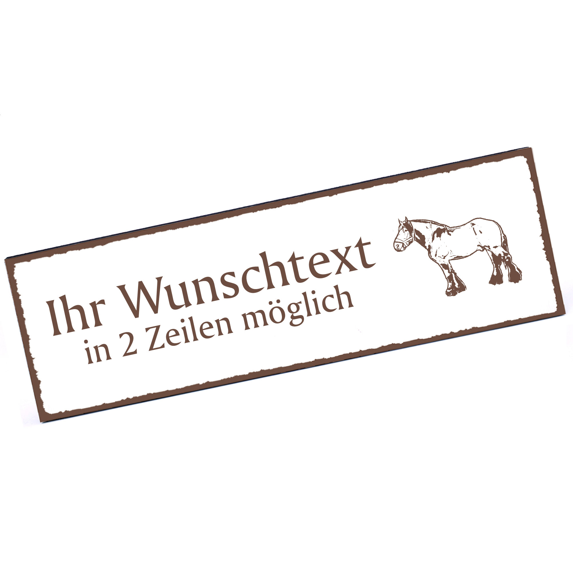 Türschild Auxois Pferd  Namensschild personalisiert mit Gravur - 150mm x 50mm - selbstklebend