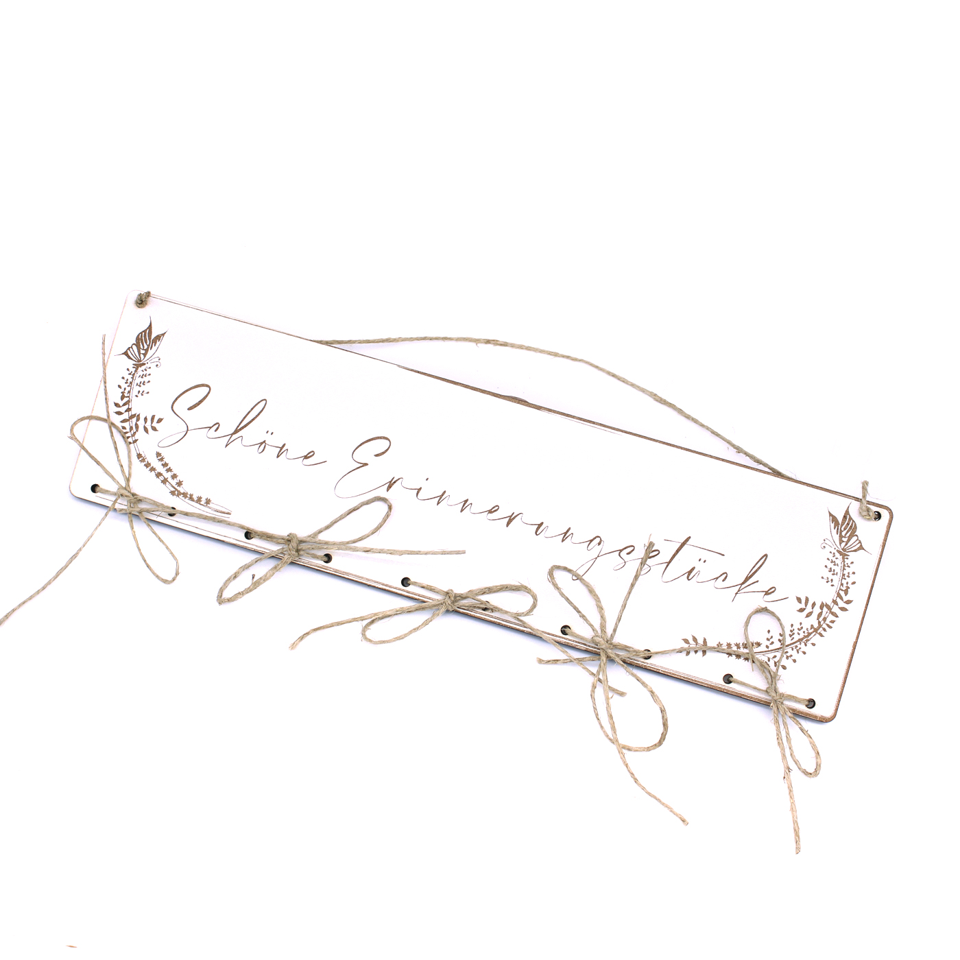 Schild Schöne Erinnerungsstücke - Dekoschild zum Befestigen von Erinnerungen - 29 x 8 cm