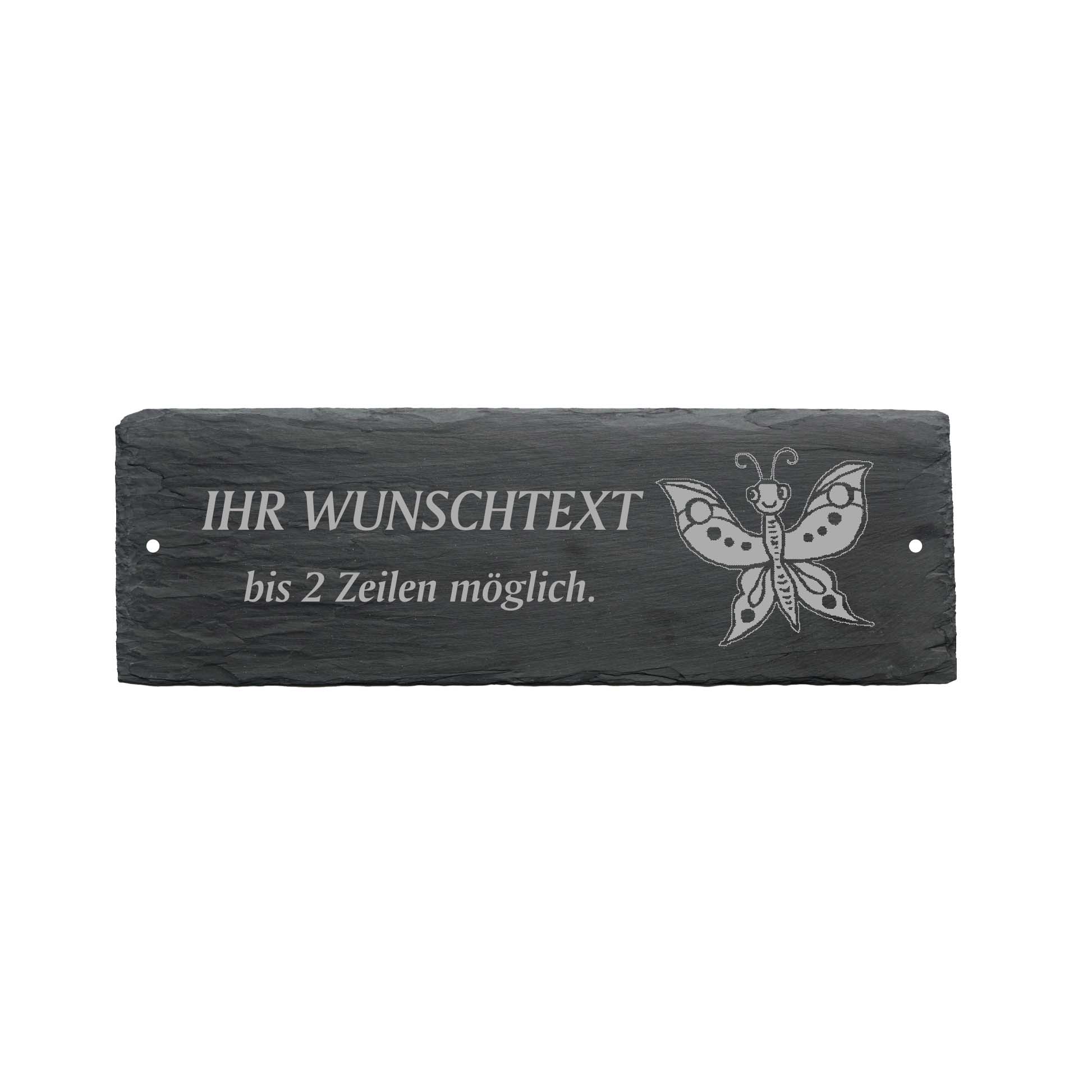 Türschild « SCHMETTERLING » ca. 22 x 8 cm - aus Schiefer