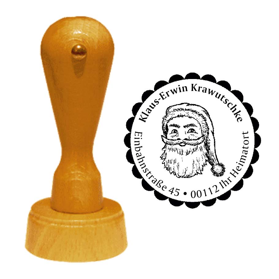 Adressenstempel « WEIHNACHTSMANN » mit persönlichem Wunschtext