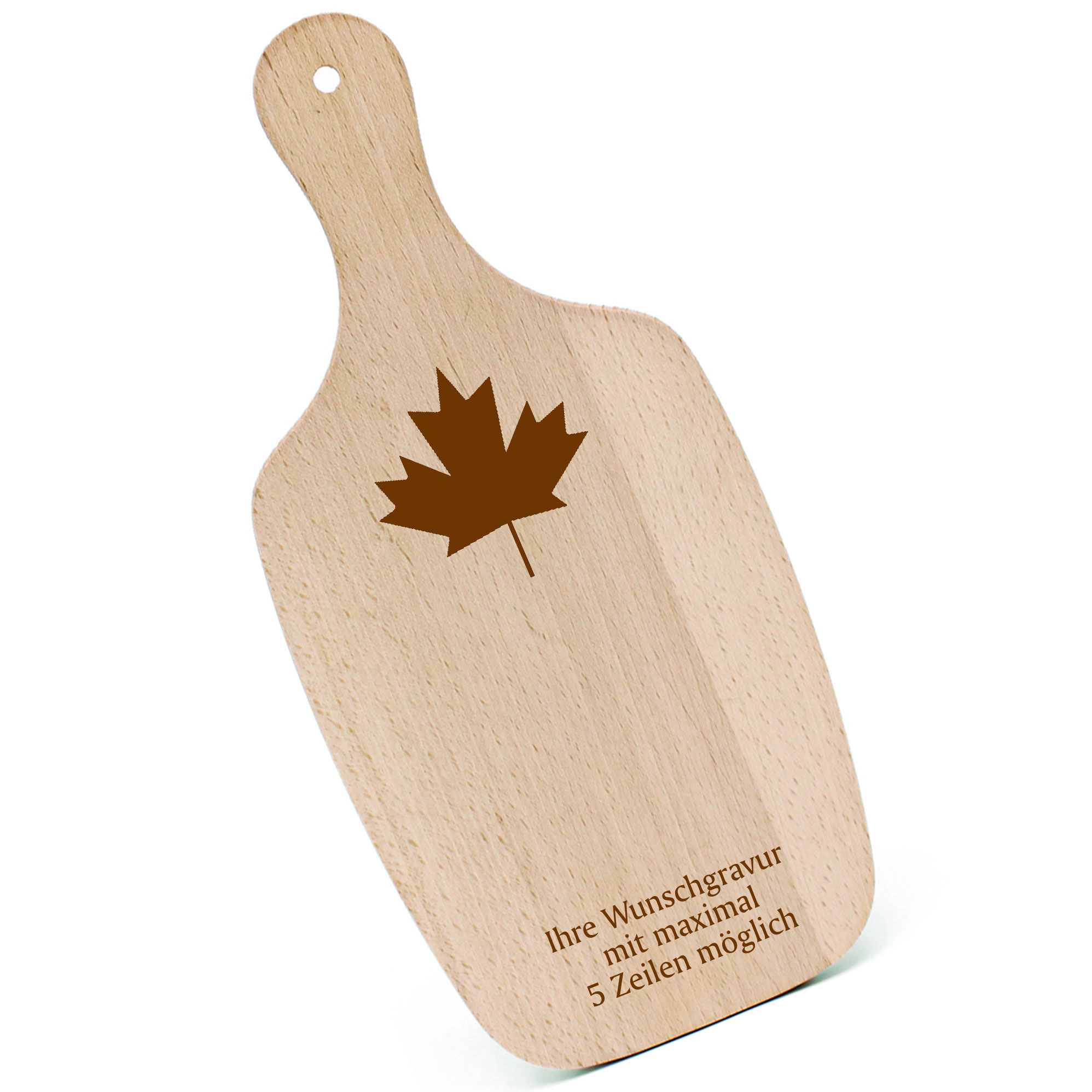 Schneidebrett Frühstücksbrettchen - Fahne Canada - mit Griff 330x150mm