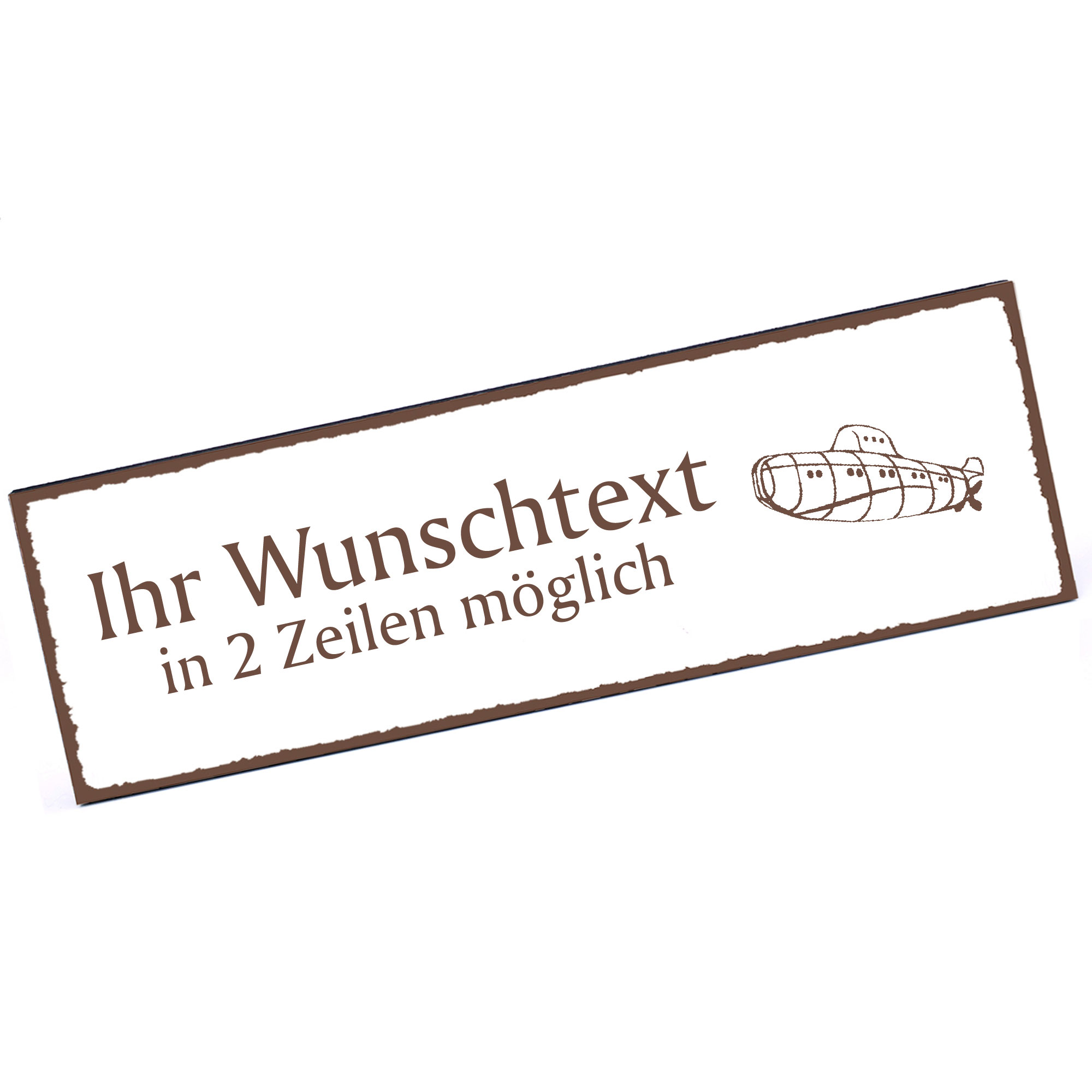 Türschild U-Boot  Namensschild personalisiert mit Gravur - 150mm x 50mm - selbstklebend