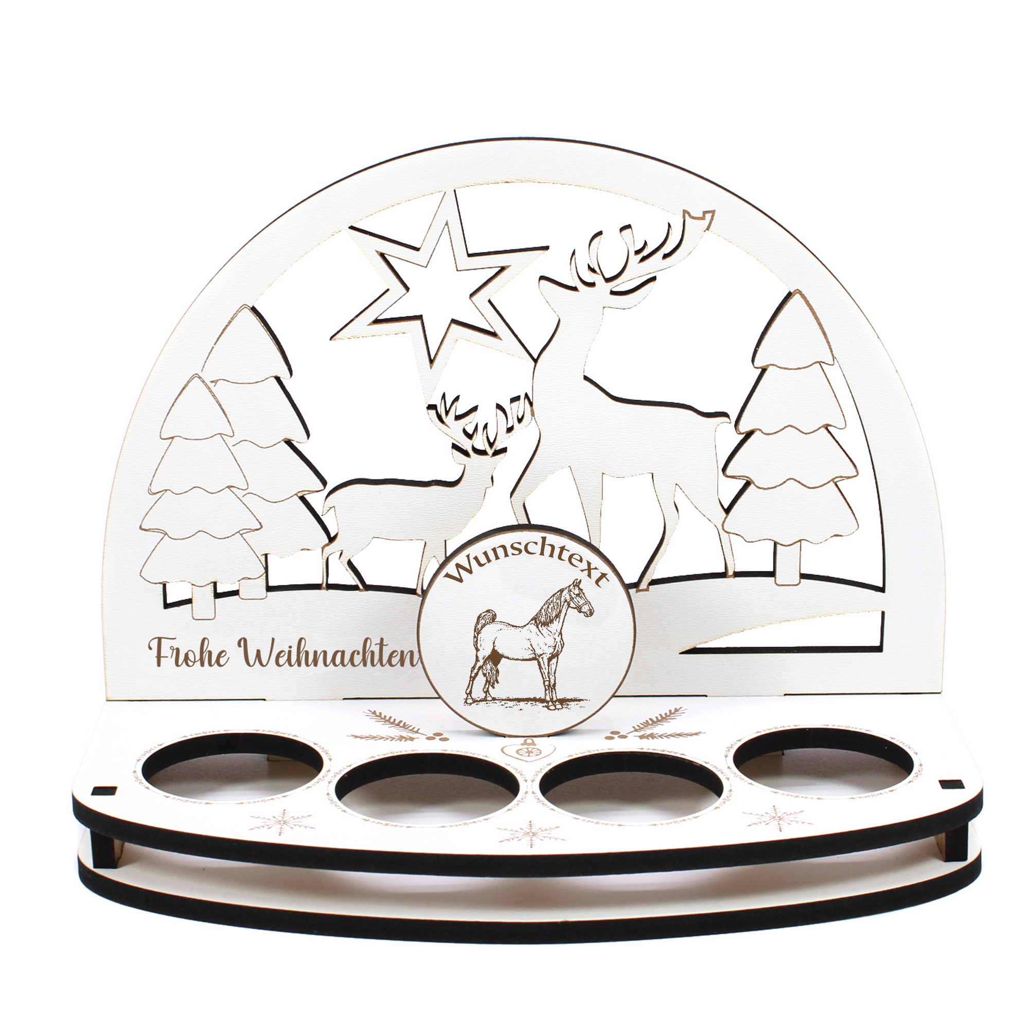 Deko Schwibbogen American Pferd Teelichthalter personalisiert Weihnachten Weihnachtsdekoration
