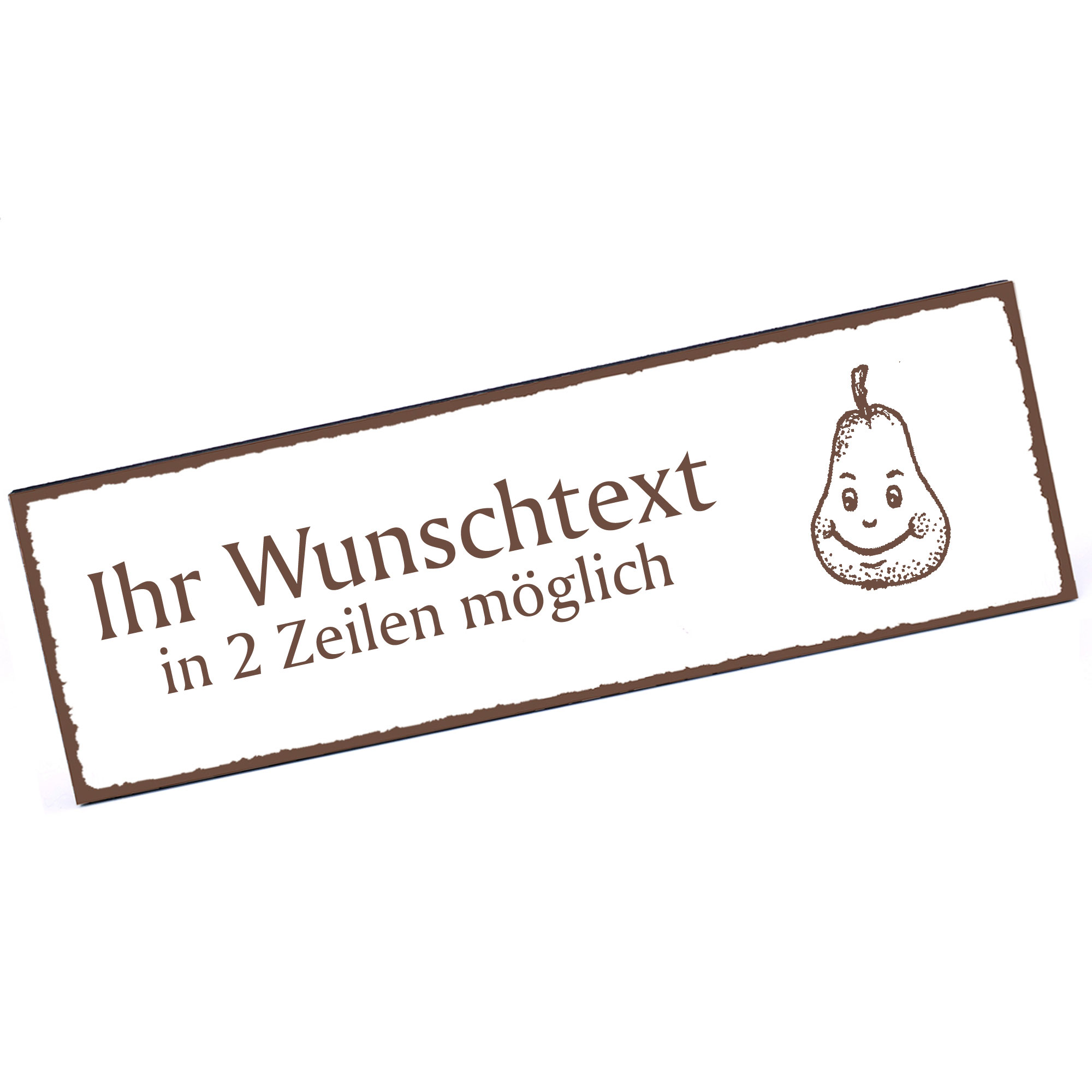 Türschild Birne  Namensschild personalisiert mit Gravur - 150mm x 50mm - selbstklebend
