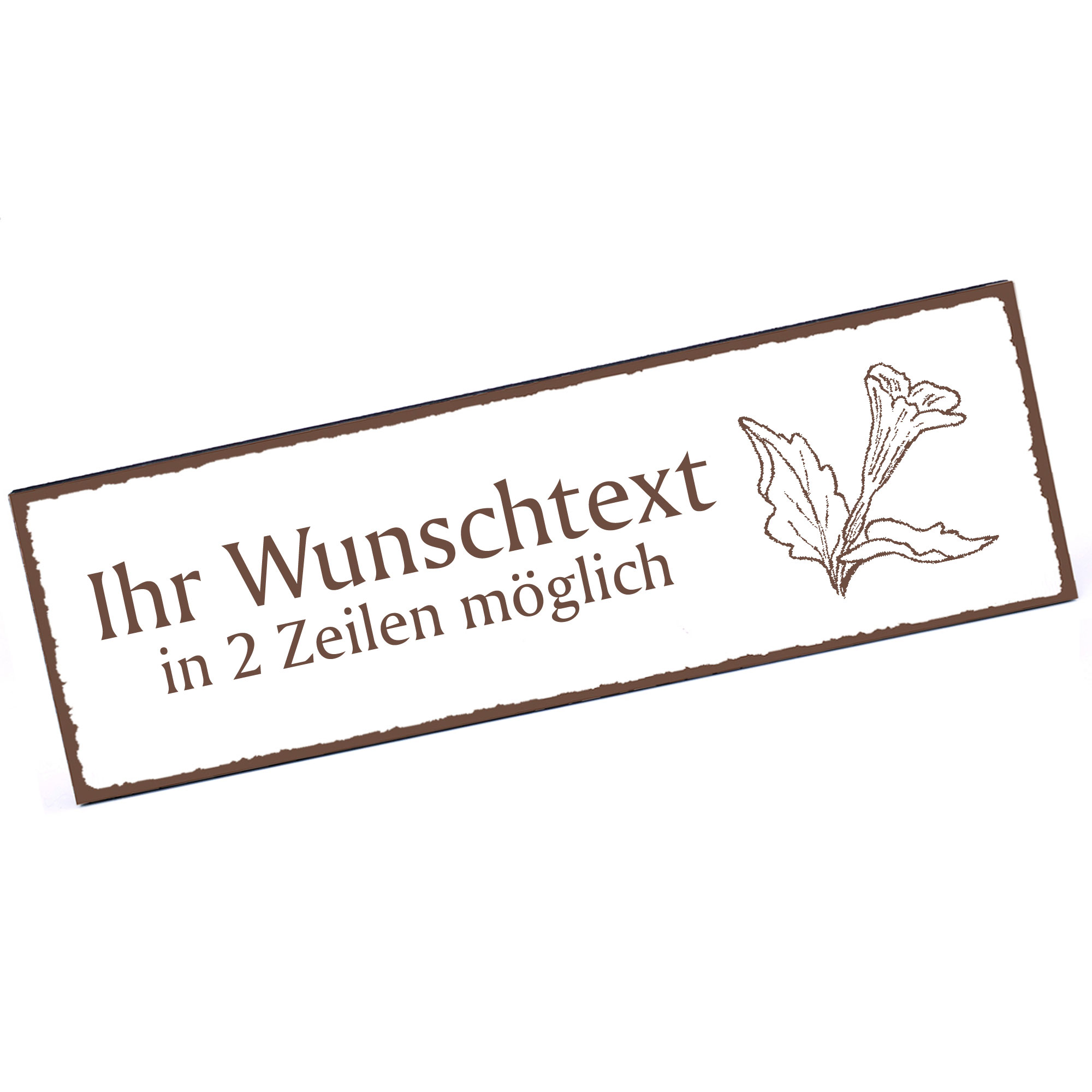 Türschild Stechapfel  Namensschild personalisiert mit Gravur - 150mm x 50mm - selbstklebend