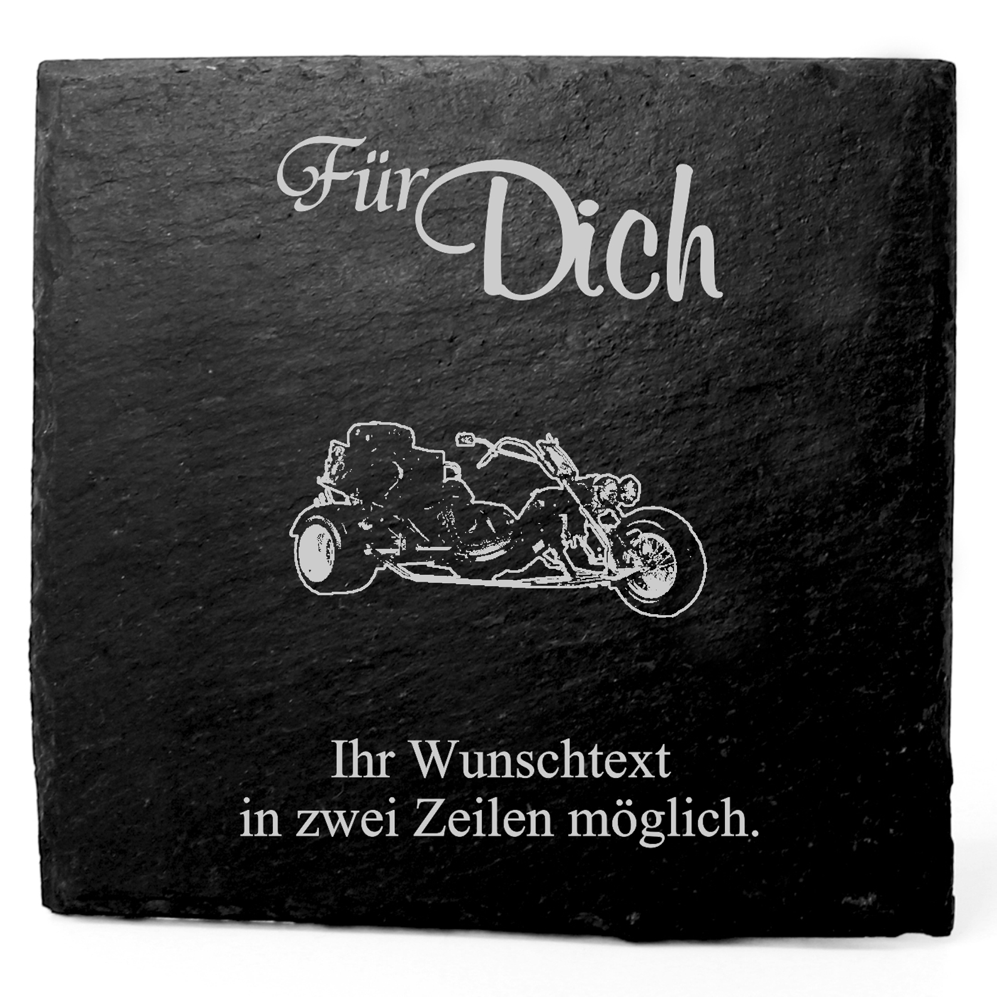Deko Schiefer Untersetzer personalisiert Trike - Für Dich - 11x11cm