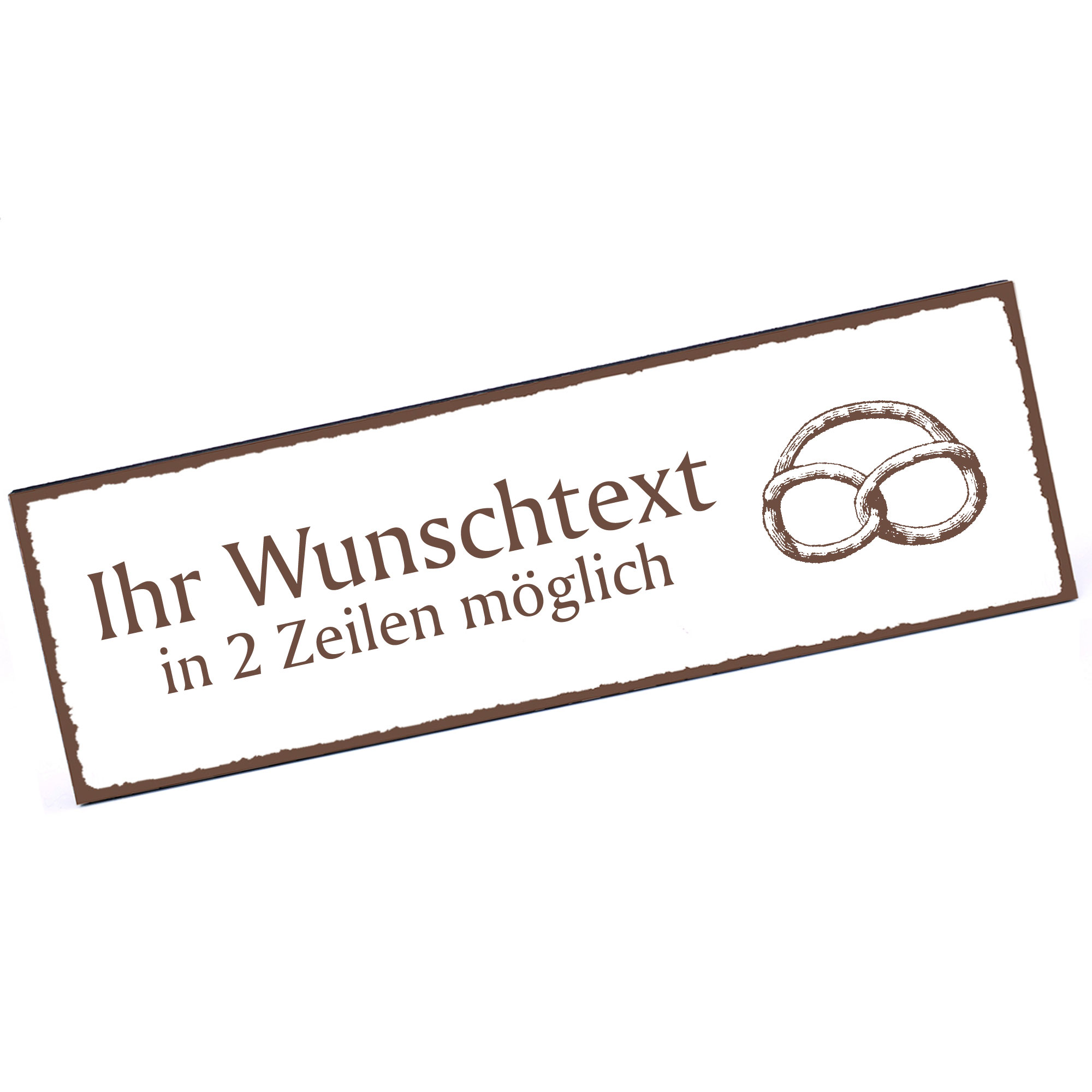 Türschild Brezel  Namensschild personalisiert mit Gravur - 150mm x 50mm - selbstklebend